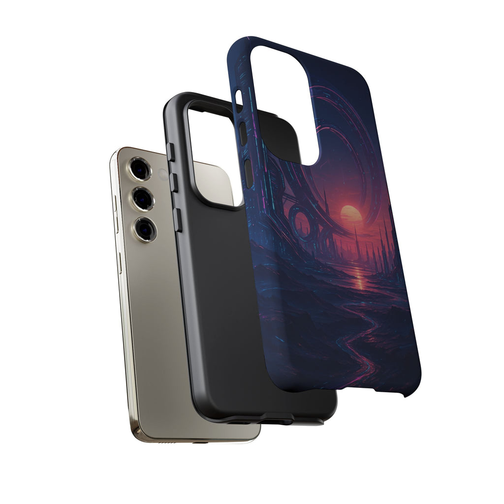 CyberEscape Phone Case – Futuristic Grid Design for iPhone, Samsung & Google Pixel | Shockproof, MagSafe & Ultra-Sleek Protection Printify