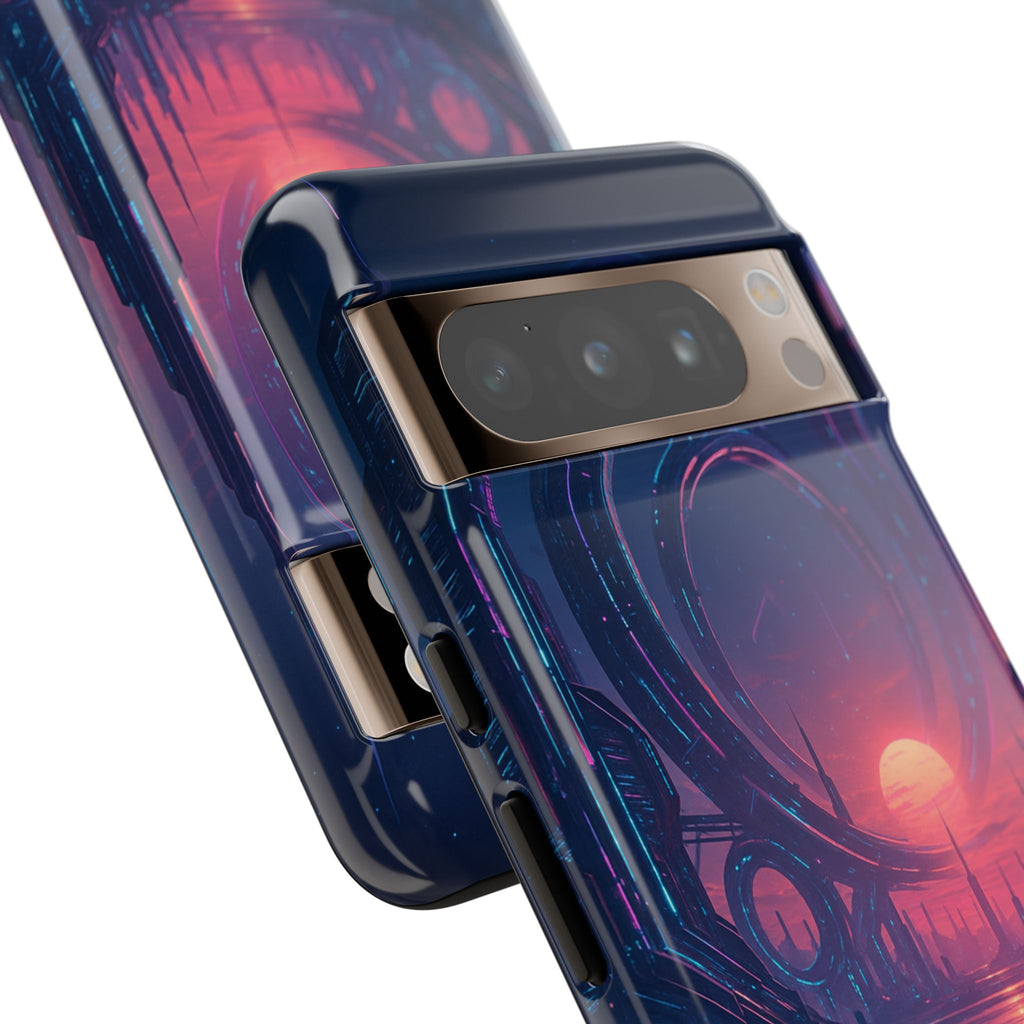 CyberEscape Phone Case – Futuristic Grid Design for iPhone, Samsung & Google Pixel | Shockproof, MagSafe & Ultra-Sleek Protection Printify