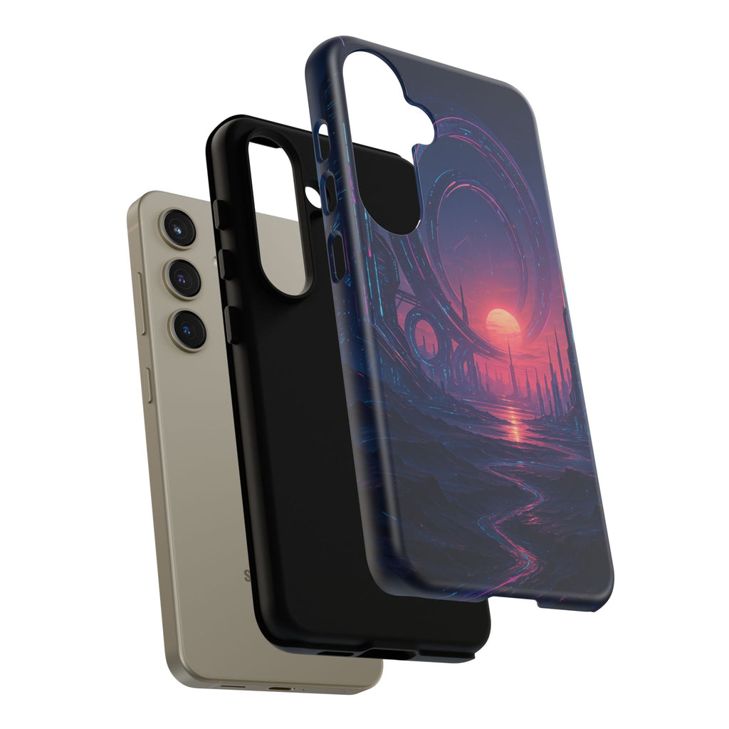 CyberEscape Phone Case – Futuristic Grid Design for iPhone, Samsung & Google Pixel | Shockproof, MagSafe & Ultra-Sleek Protection Printify