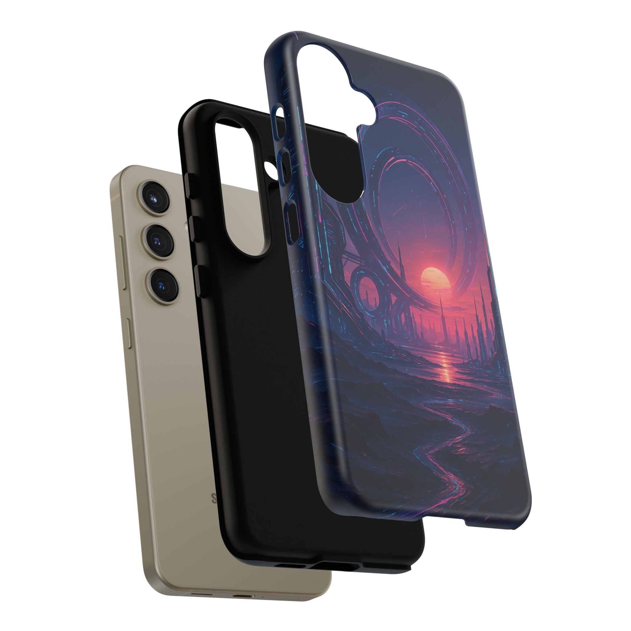 CyberEscape Phone Case – Futuristic Grid Design for iPhone, Samsung & Google Pixel | Shockproof, MagSafe & Ultra-Sleek Protection Printify
