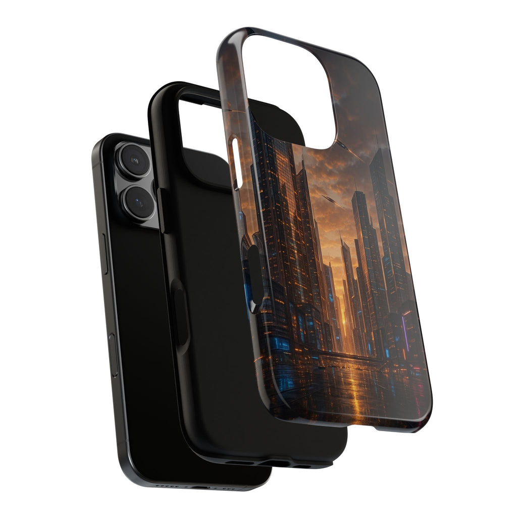 Cybercity Phone Case – Futuristic Neon Design for iPhone, Samsung & Google Pixel | Shockproof, MagSafe & Sleek Matte Finish Printify