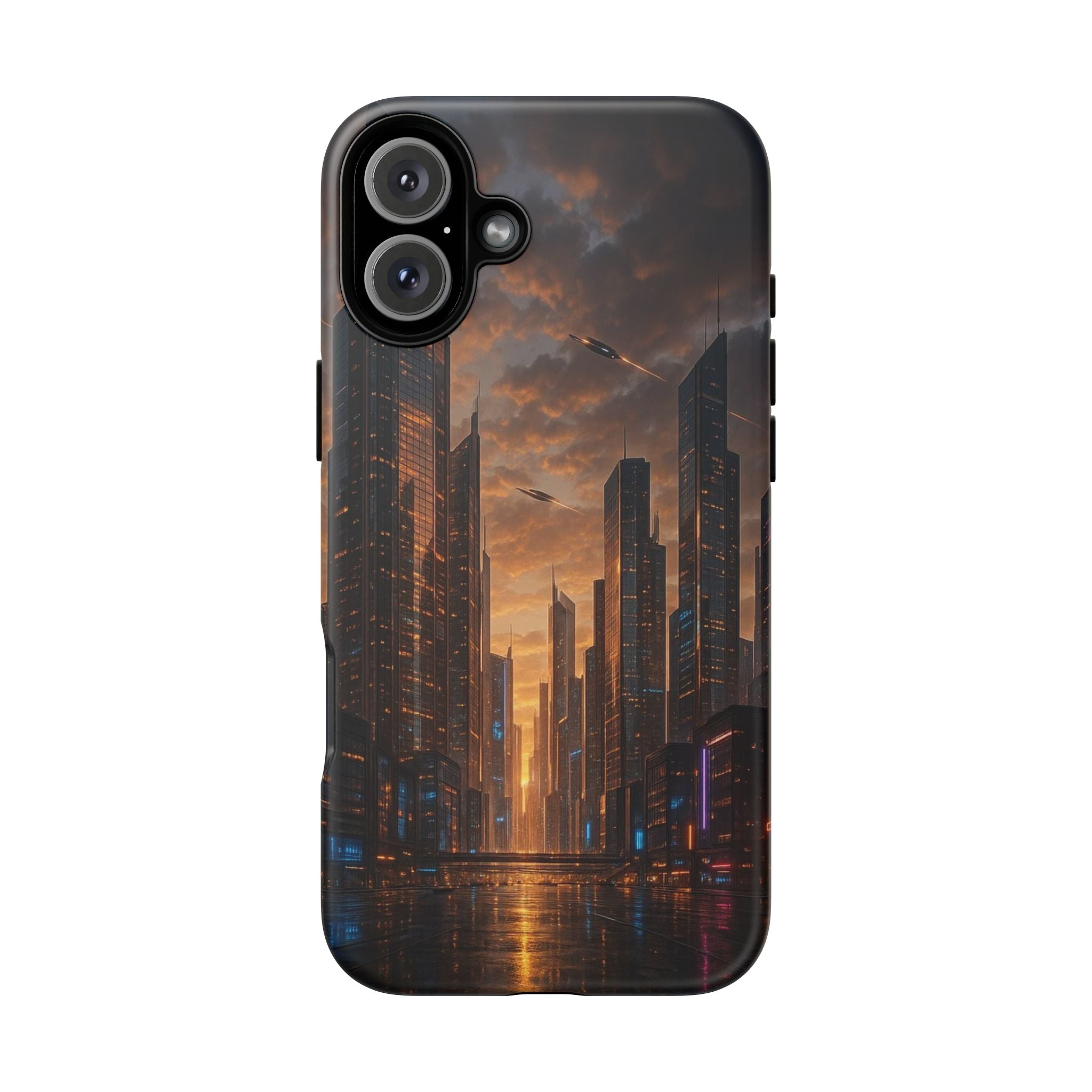 Cybercity Phone Case – Futuristic Neon Design for iPhone, Samsung & Google Pixel | Shockproof, MagSafe & Sleek Matte Finish Printify