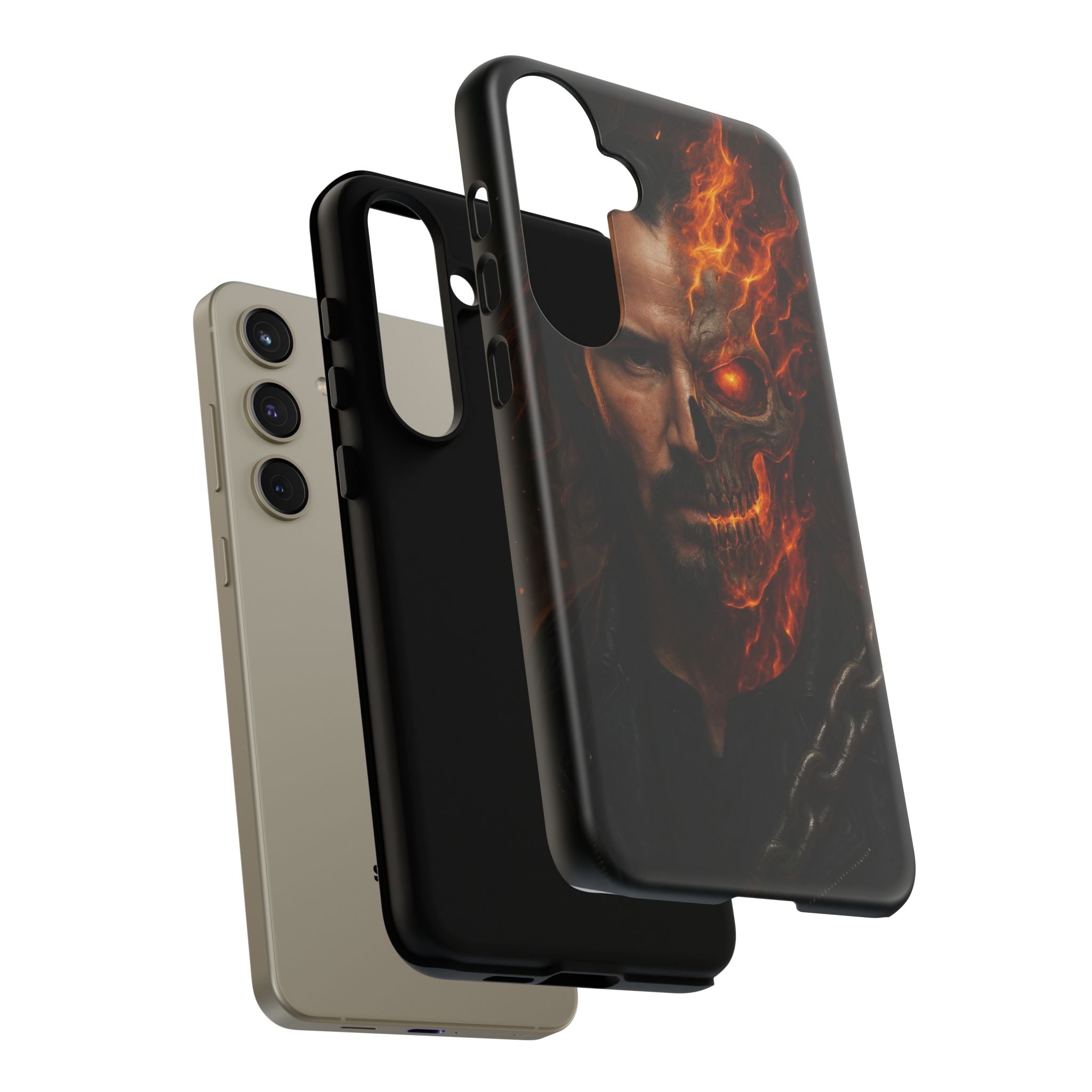 Ghost Rider Phone Case – Fiery Skull Design for iPhone, Samsung & Google Pixel | Shockproof, MagSafe & Ultra Grip Protection Printify