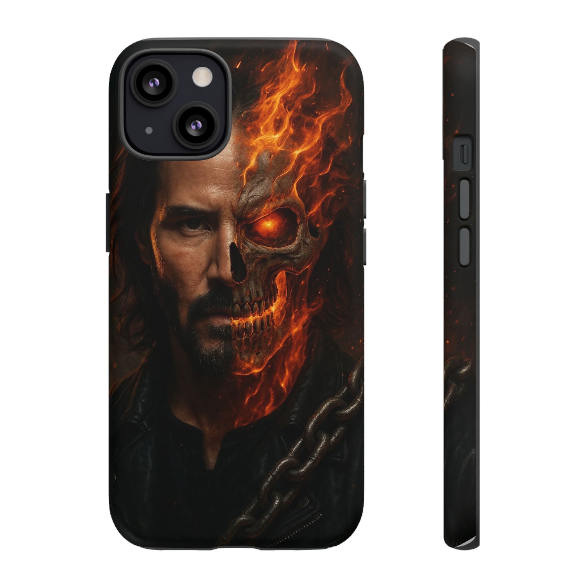 Ghost Rider Phone Case – Fiery Skull Design for iPhone, Samsung & Google Pixel | Shockproof, MagSafe & Ultra Grip Protection Printify