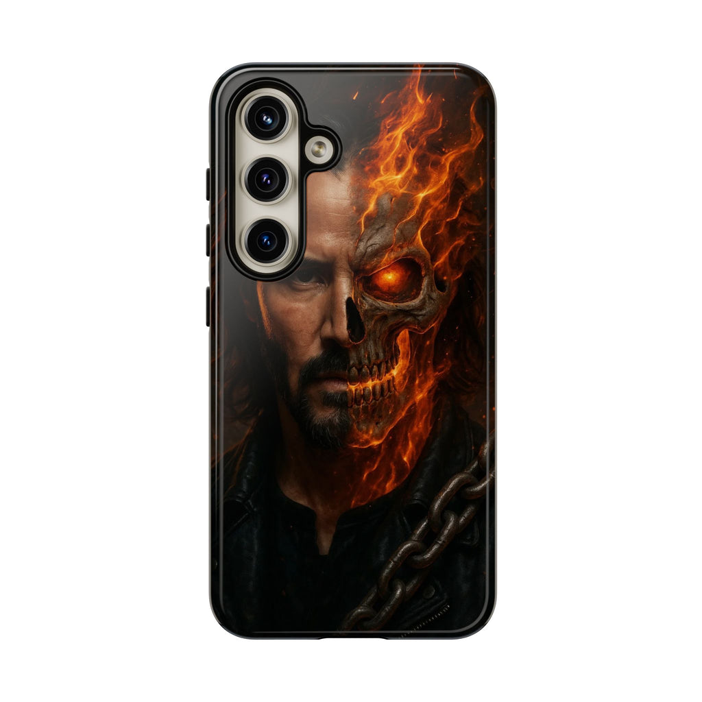 Ghost Rider Phone Case – Fiery Skull Design for iPhone, Samsung & Google Pixel | Shockproof, MagSafe & Ultra Grip Protection Printify