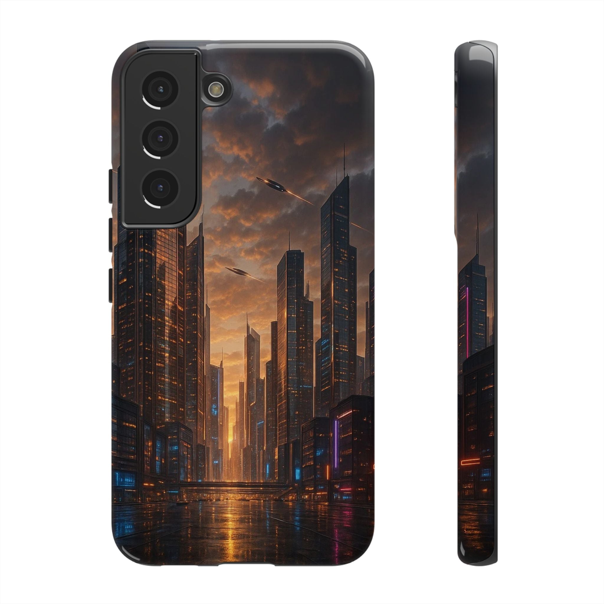 Cybercity Phone Case – Futuristic Neon Design for iPhone, Samsung & Google Pixel | Shockproof, MagSafe & Sleek Matte Finish Printify