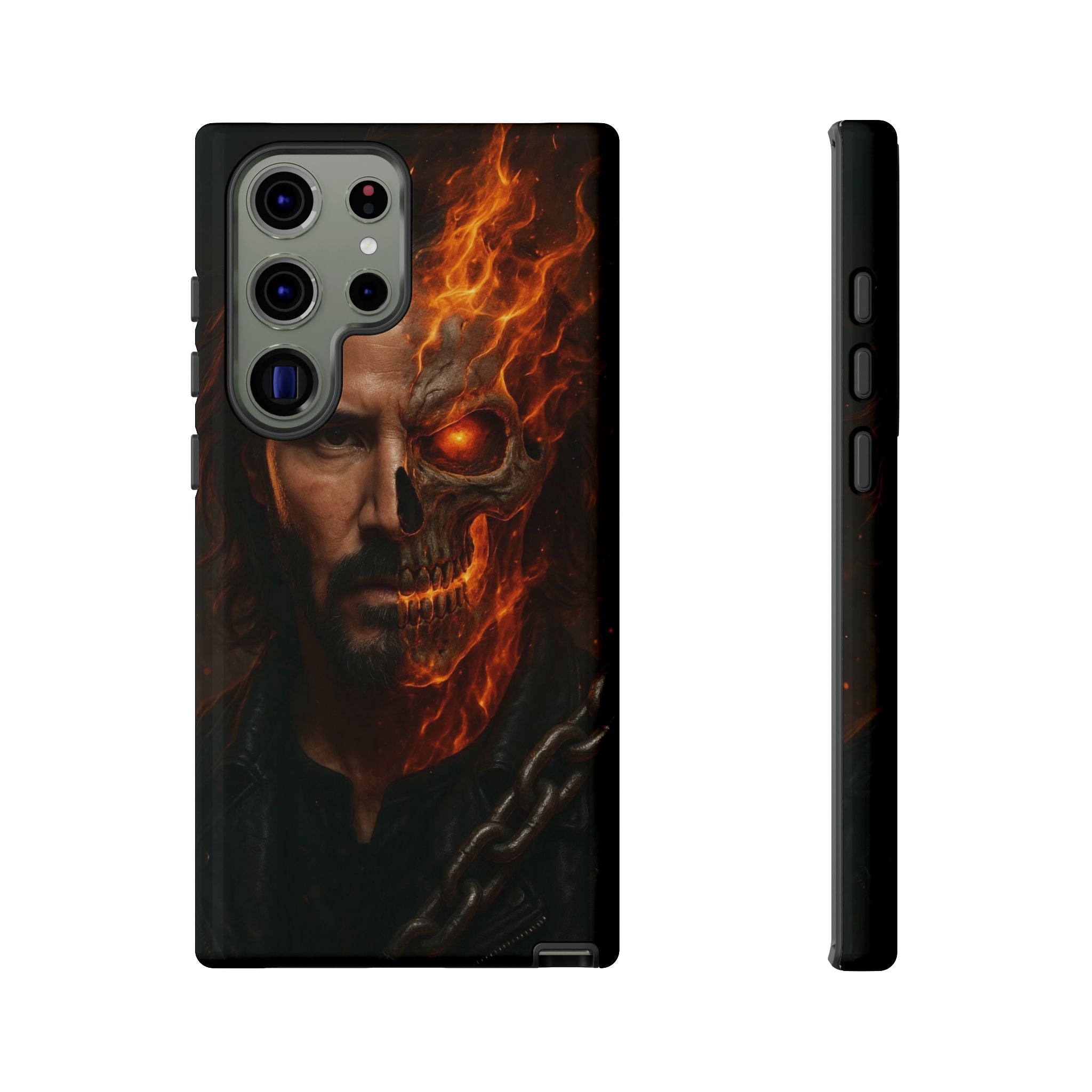 Ghost Rider Phone Case – Fiery Skull Design for iPhone, Samsung & Google Pixel | Shockproof, MagSafe & Ultra Grip Protection Printify