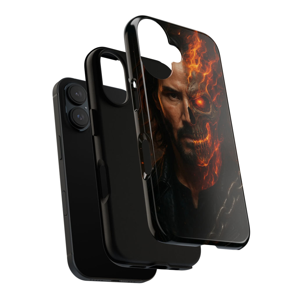 Ghost Rider Phone Case – Fiery Skull Design for iPhone, Samsung & Google Pixel | Shockproof, MagSafe & Ultra Grip Protection Printify
