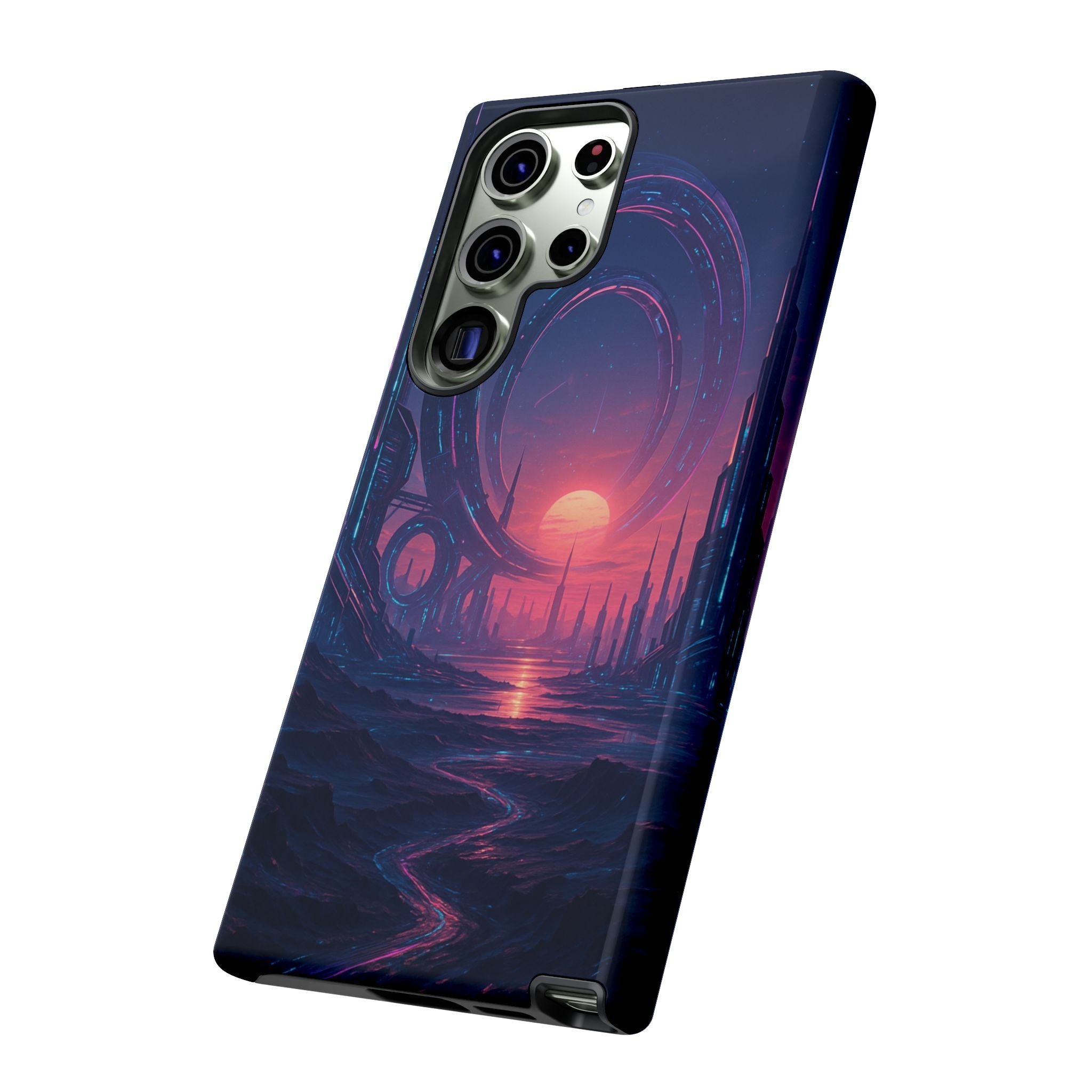 CyberEscape Phone Case – Futuristic Grid Design for iPhone, Samsung & Google Pixel | Shockproof, MagSafe & Ultra-Sleek Protection Printify