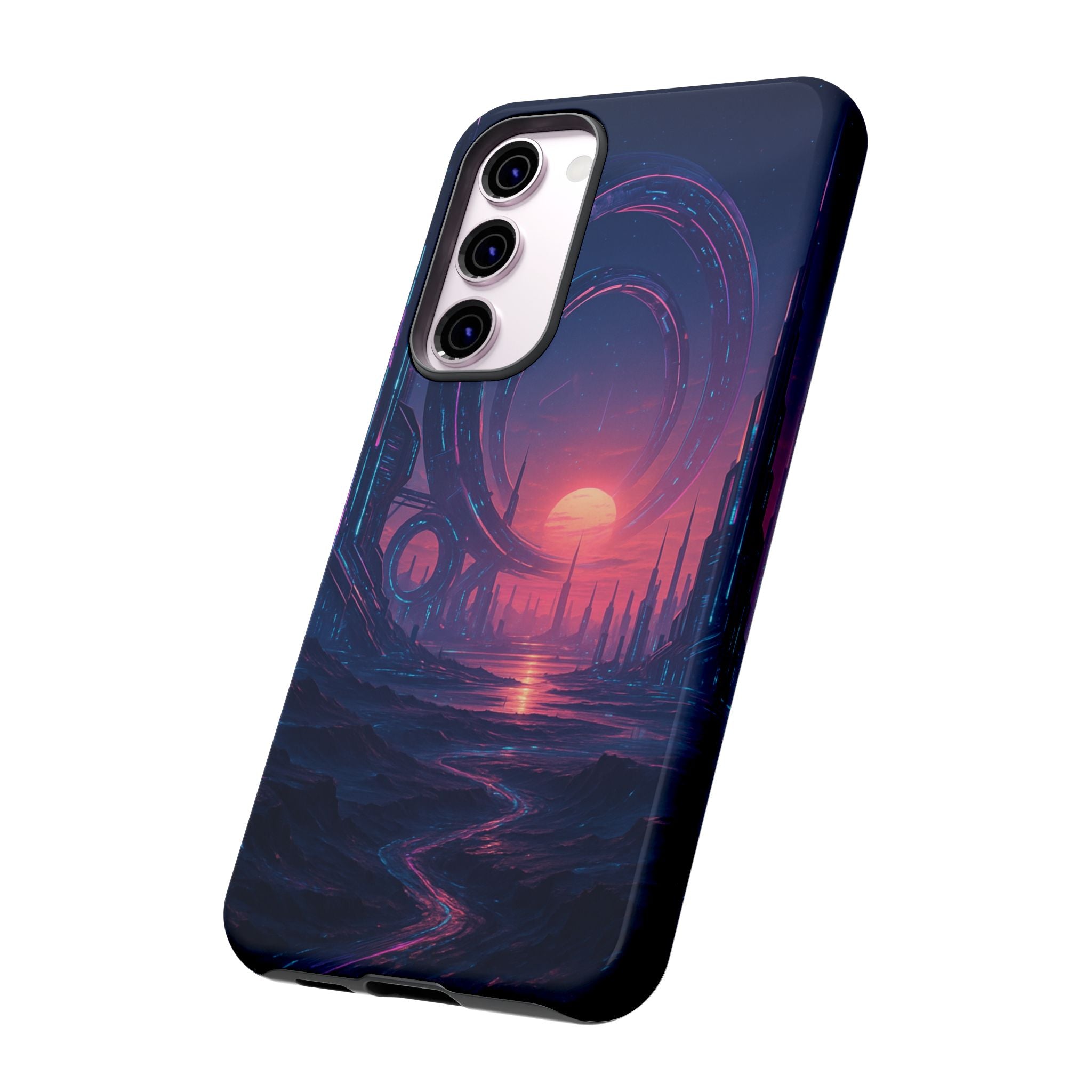 CyberEscape Phone Case – Futuristic Grid Design for iPhone, Samsung & Google Pixel | Shockproof, MagSafe & Ultra-Sleek Protection Printify