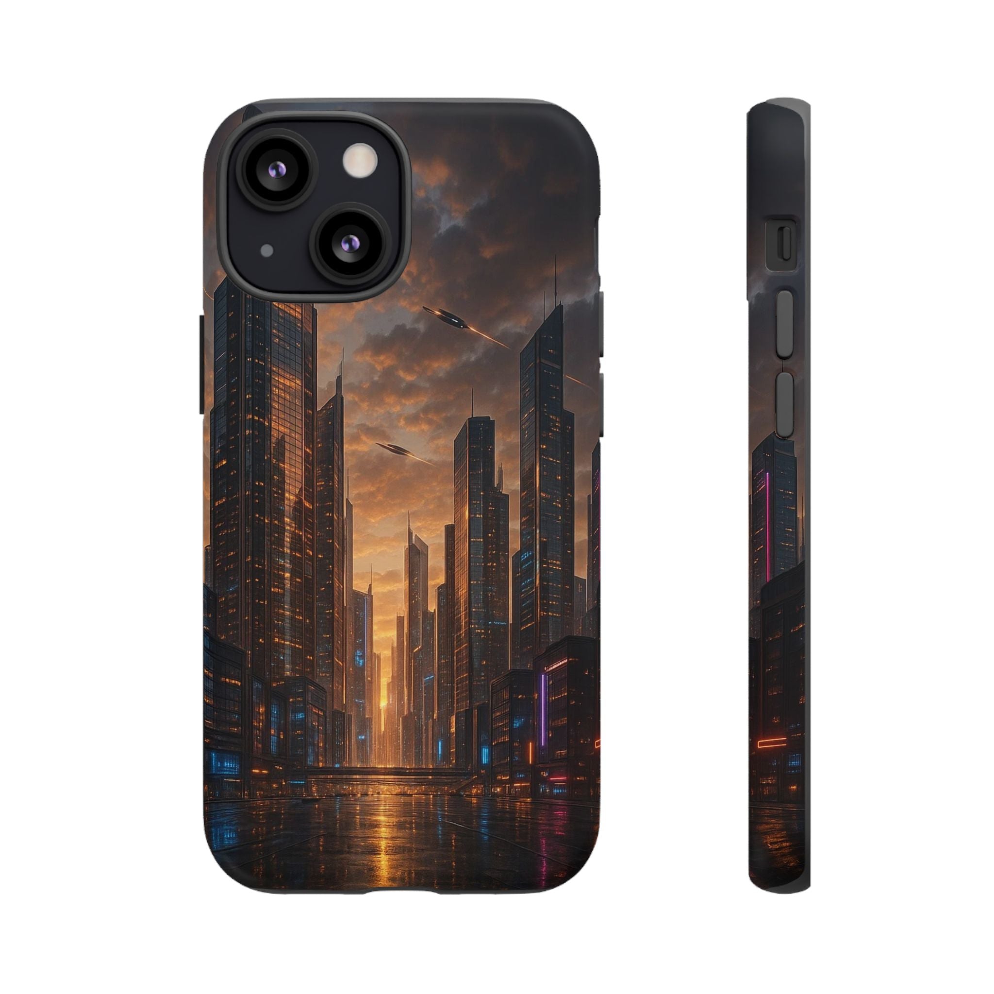 Cybercity Phone Case – Futuristic Neon Design for iPhone, Samsung & Google Pixel | Shockproof, MagSafe & Sleek Matte Finish Printify