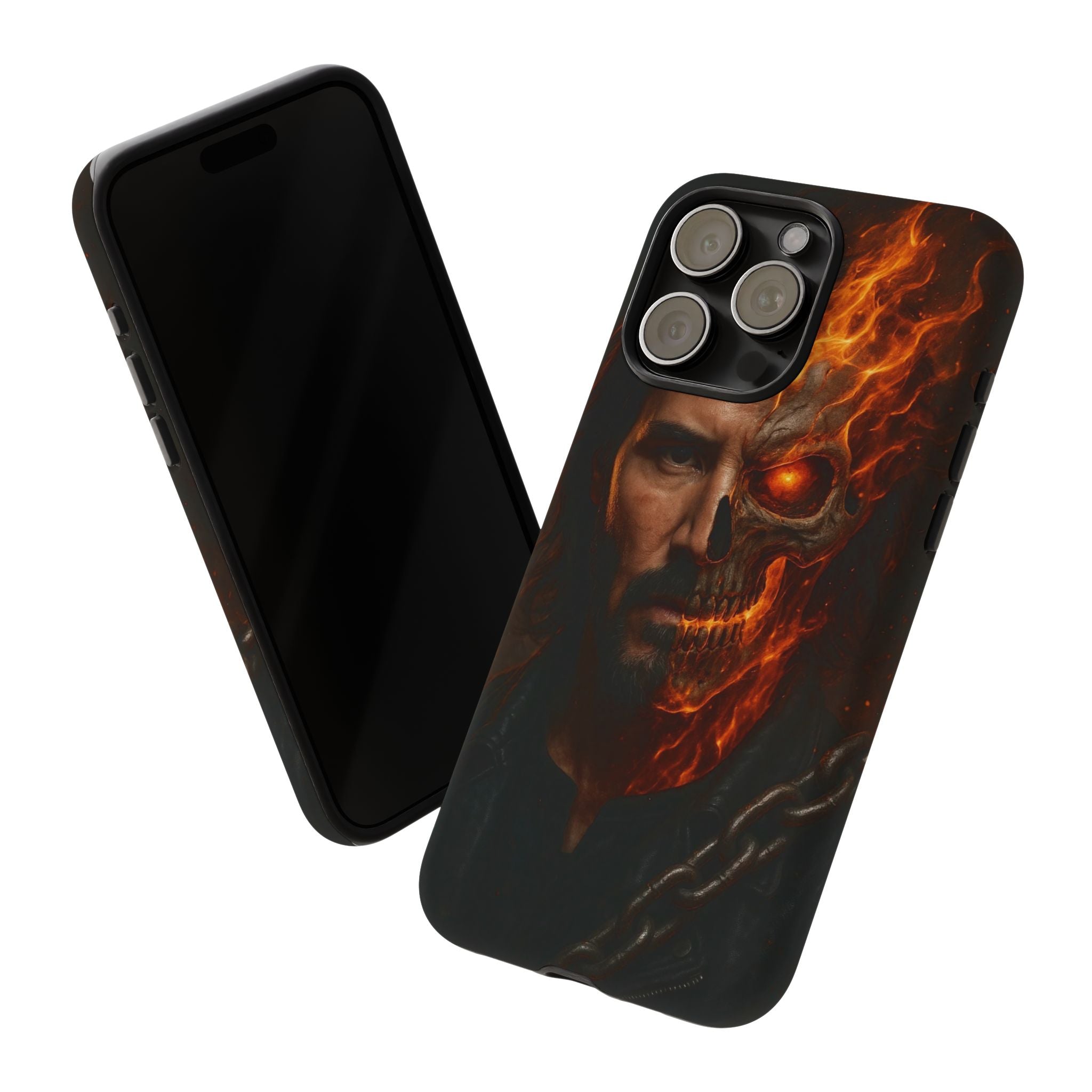 Ghost Rider Phone Case – Fiery Skull Design for iPhone, Samsung & Google Pixel | Shockproof, MagSafe & Ultra Grip Protection Printify
