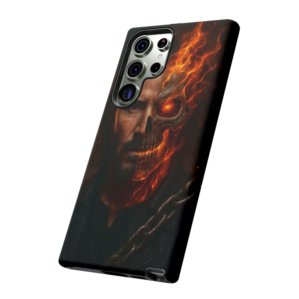 Ghost Rider Phone Case – Fiery Skull Design for iPhone, Samsung & Google Pixel | Shockproof, MagSafe & Ultra Grip Protection Printify