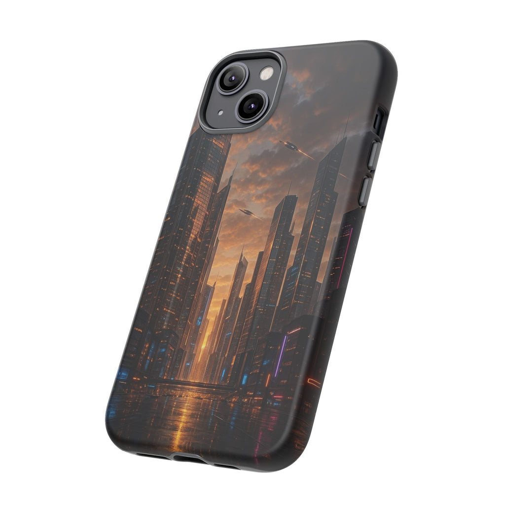 Cybercity Phone Case – Futuristic Neon Design for iPhone, Samsung & Google Pixel | Shockproof, MagSafe & Sleek Matte Finish Printify