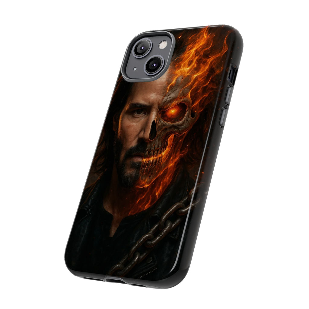 Ghost Rider Phone Case – Fiery Skull Design for iPhone, Samsung & Google Pixel | Shockproof, MagSafe & Ultra Grip Protection Printify