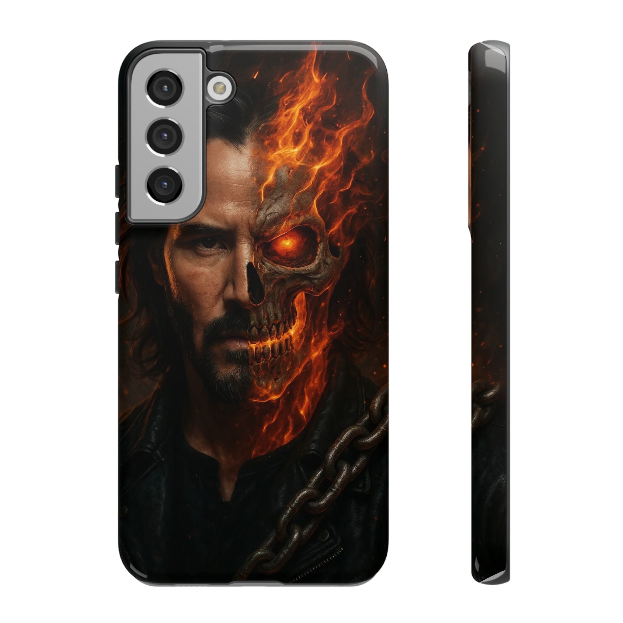 Ghost Rider Phone Case – Fiery Skull Design for iPhone, Samsung & Google Pixel | Shockproof, MagSafe & Ultra Grip Protection Printify