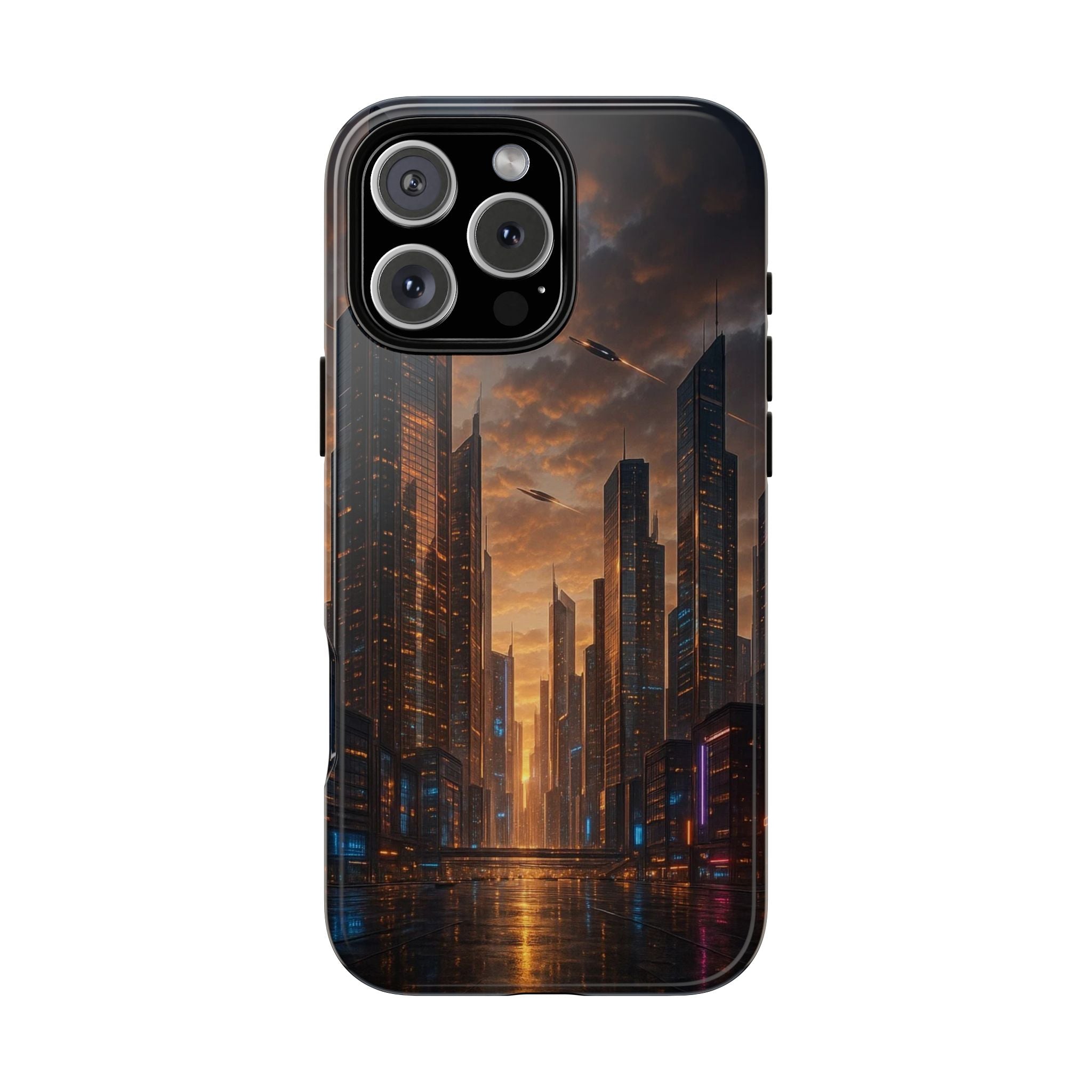 Cybercity Phone Case – Futuristic Neon Design for iPhone, Samsung & Google Pixel | Shockproof, MagSafe & Sleek Matte Finish Printify