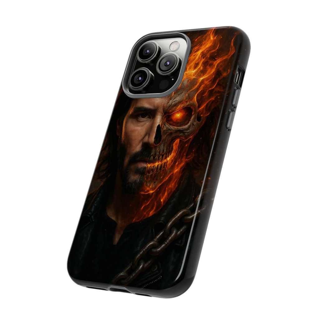 Ghost Rider Phone Case – Fiery Skull Design for iPhone, Samsung & Google Pixel | Shockproof, MagSafe & Ultra Grip Protection Printify