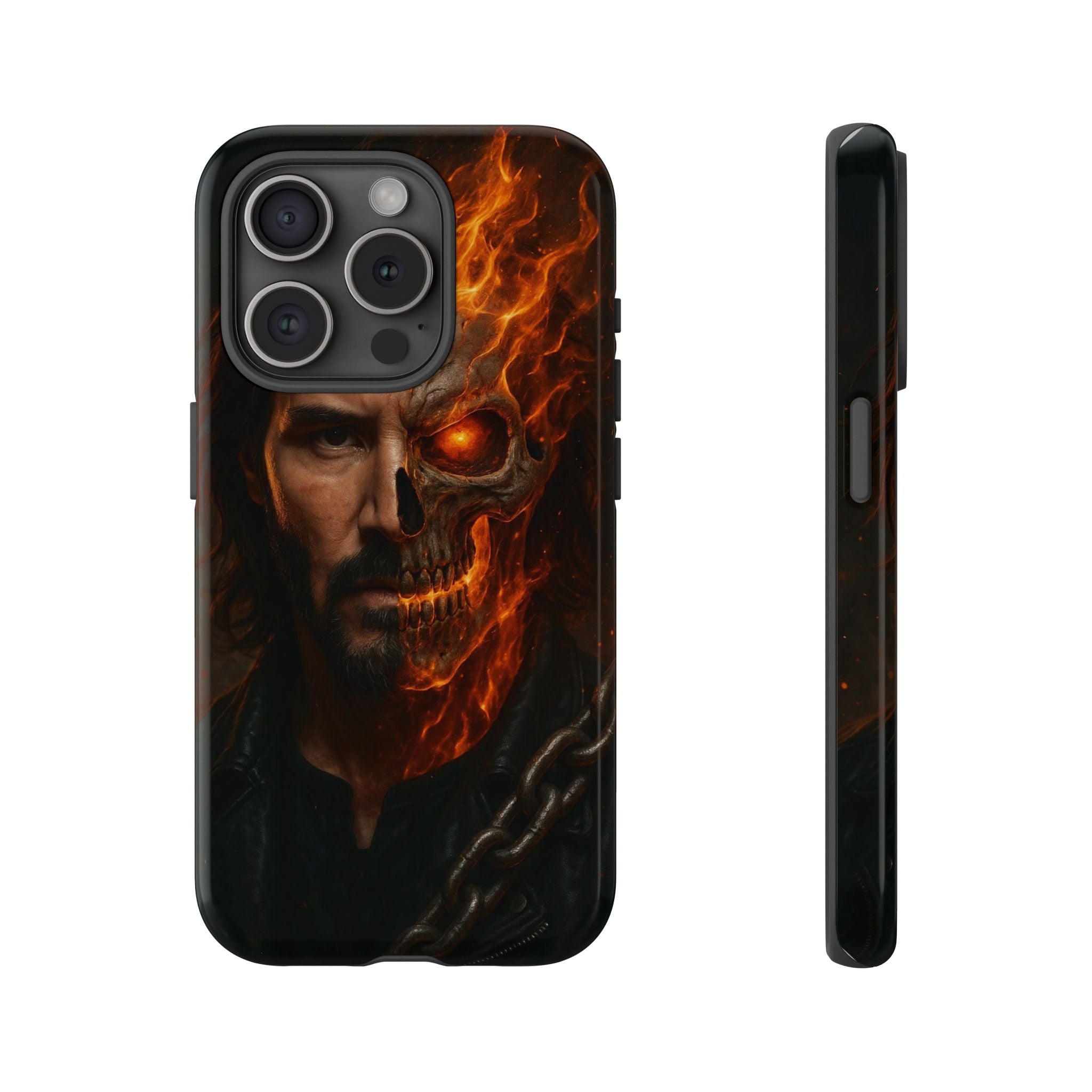 Ghost Rider Phone Case – Fiery Skull Design for iPhone, Samsung & Google Pixel | Shockproof, MagSafe & Ultra Grip Protection Printify