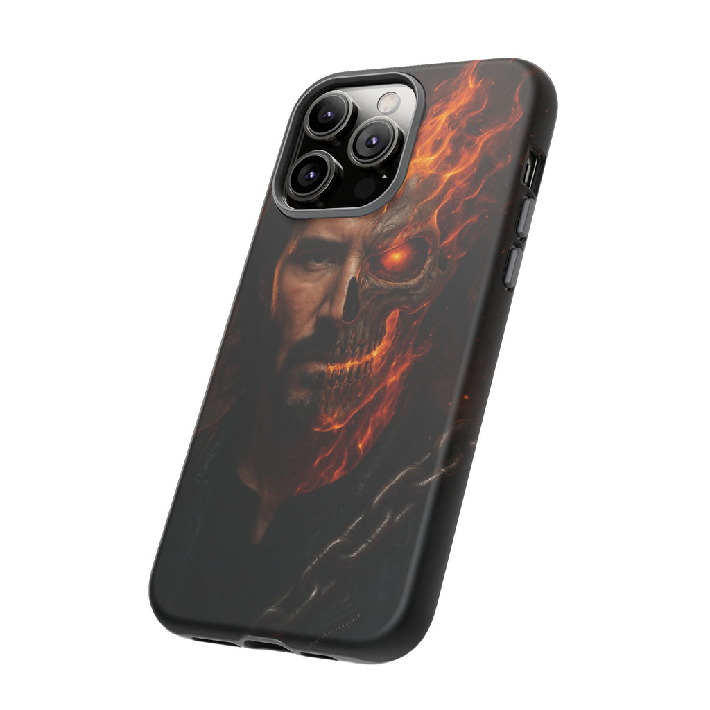 Ghost Rider Phone Case – Fiery Skull Design for iPhone, Samsung & Google Pixel | Shockproof, MagSafe & Ultra Grip Protection Printify