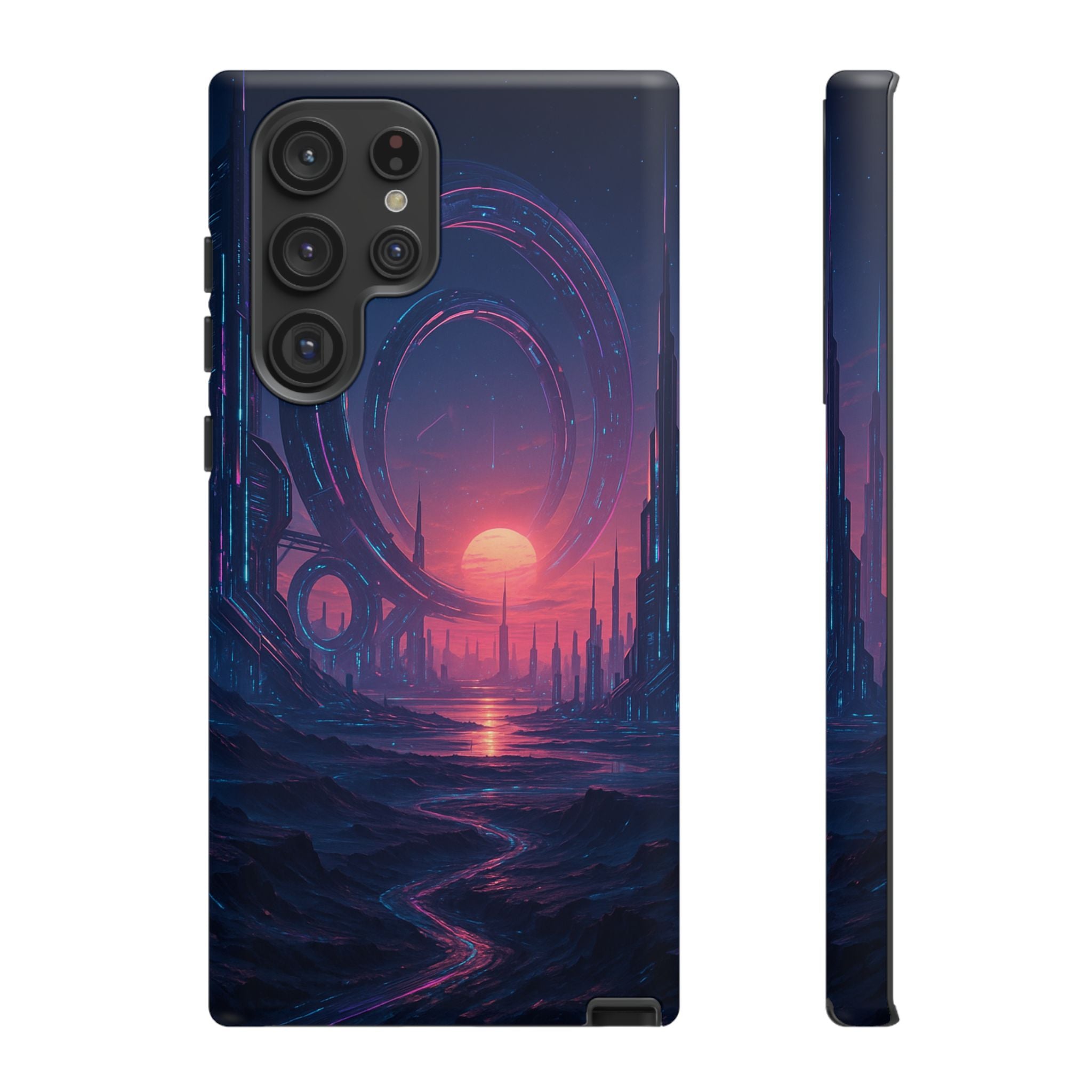 CyberEscape Phone Case – Futuristic Grid Design for iPhone, Samsung & Google Pixel | Shockproof, MagSafe & Ultra-Sleek Protection Printify