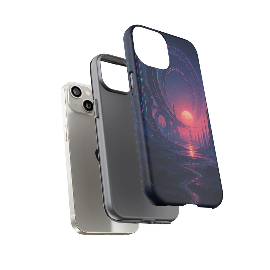CyberEscape Phone Case – Futuristic Grid Design for iPhone, Samsung & Google Pixel | Shockproof, MagSafe & Ultra-Sleek Protection Printify