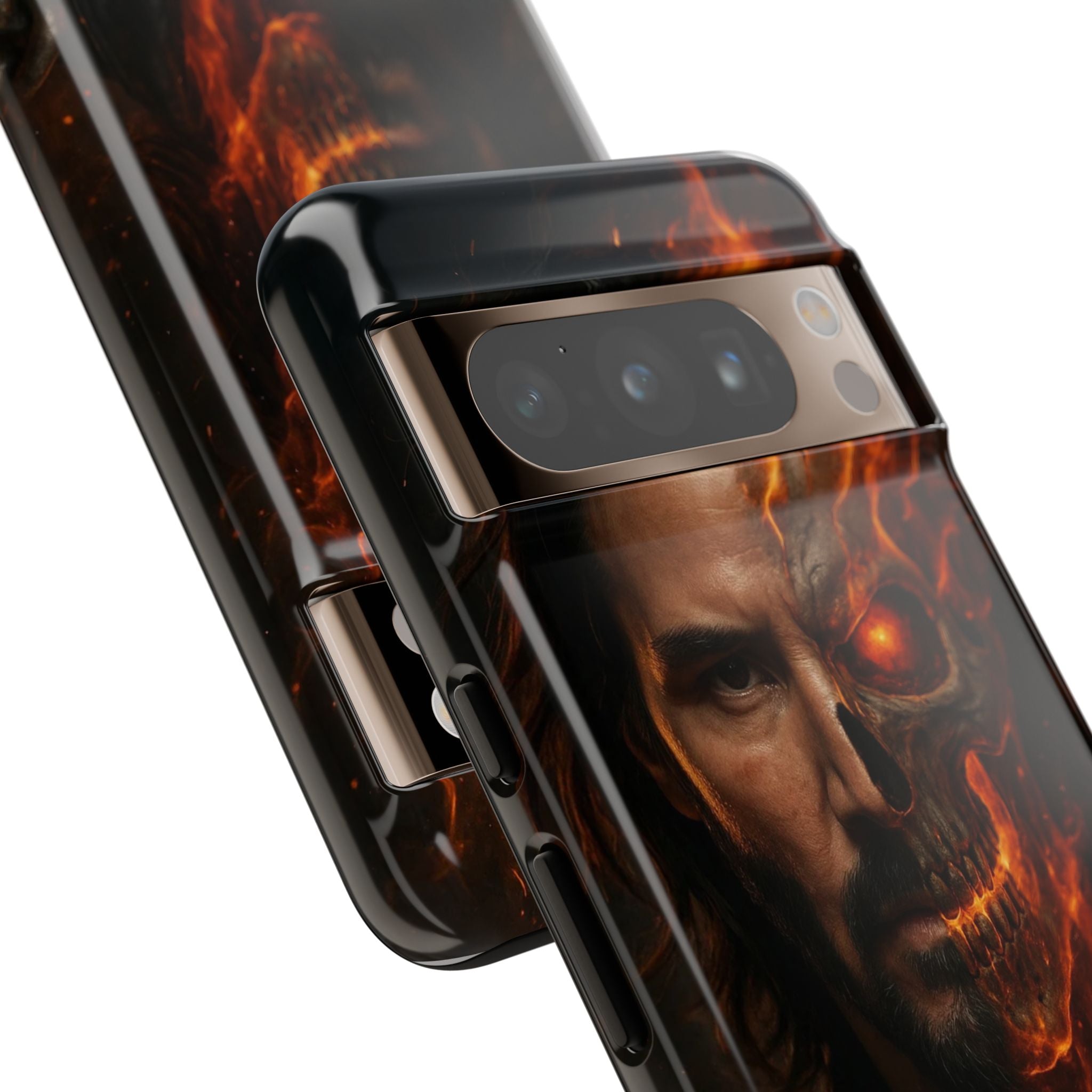 Ghost Rider Phone Case – Fiery Skull Design for iPhone, Samsung & Google Pixel | Shockproof, MagSafe & Ultra Grip Protection Printify