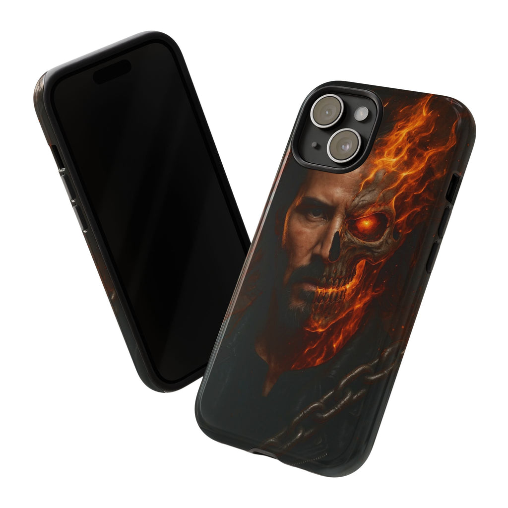Ghost Rider Phone Case – Fiery Skull Design for iPhone, Samsung & Google Pixel | Shockproof, MagSafe & Ultra Grip Protection Printify