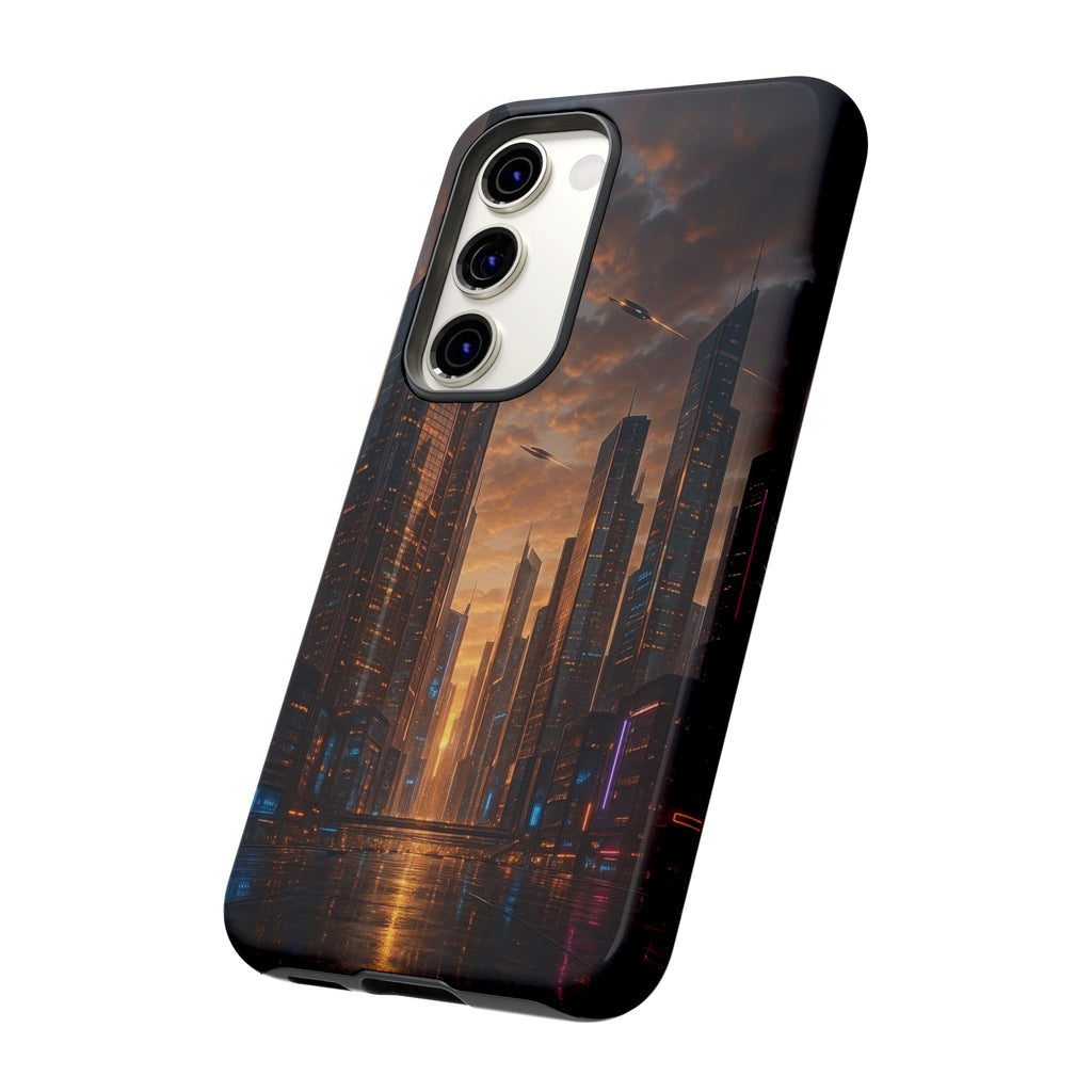 Cybercity Phone Case – Futuristic Neon Design for iPhone, Samsung & Google Pixel | Shockproof, MagSafe & Sleek Matte Finish Printify