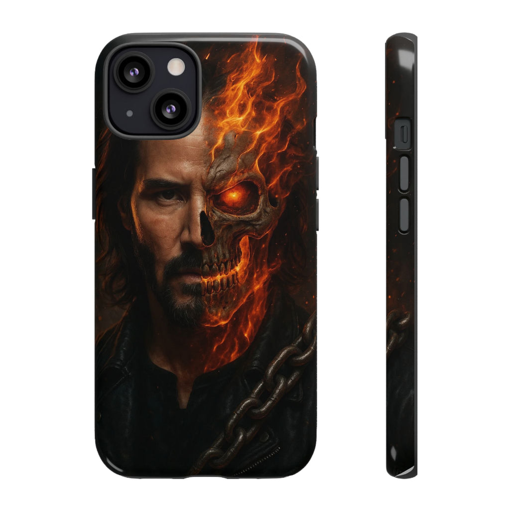 Ghost Rider Phone Case – Fiery Skull Design for iPhone, Samsung & Google Pixel | Shockproof, MagSafe & Ultra Grip Protection Printify