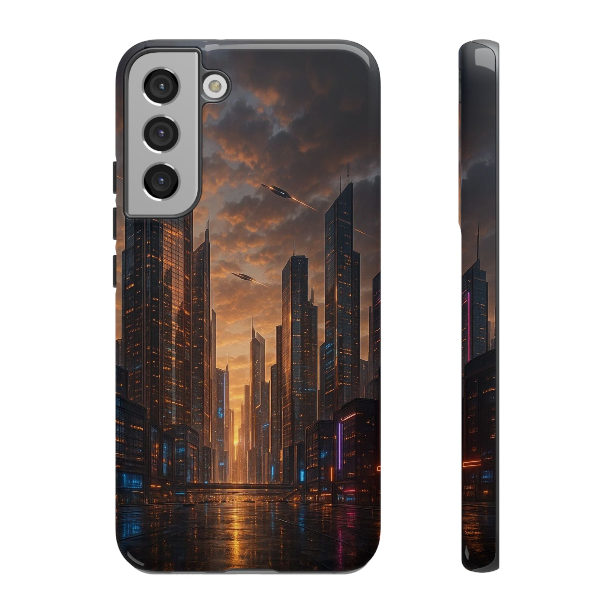 Cybercity Phone Case – Futuristic Neon Design for iPhone, Samsung & Google Pixel | Shockproof, MagSafe & Sleek Matte Finish Printify