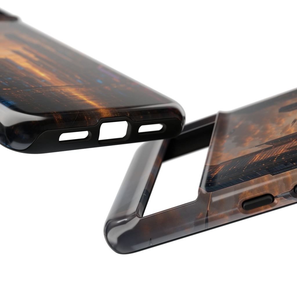 Cybercity Phone Case – Futuristic Neon Design for iPhone, Samsung & Google Pixel | Shockproof, MagSafe & Sleek Matte Finish Printify