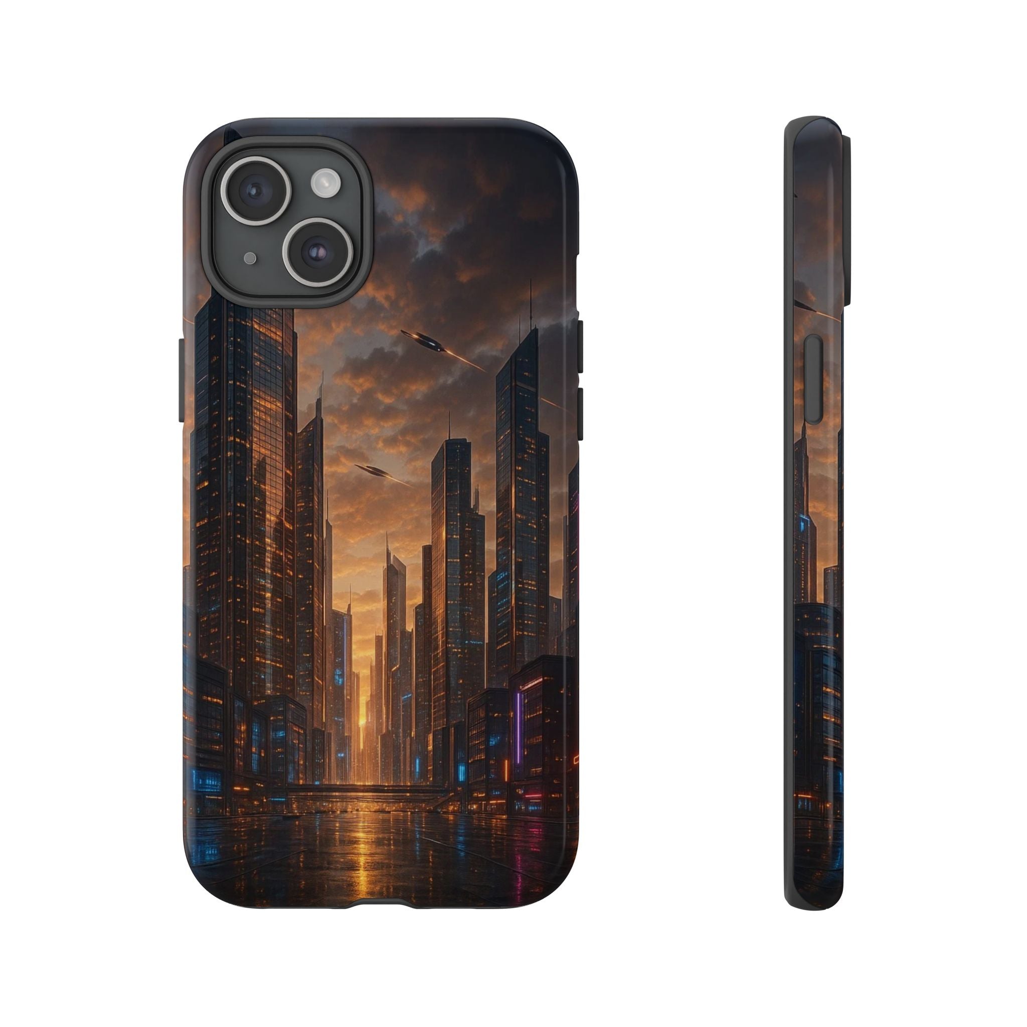 Cybercity Phone Case – Futuristic Neon Design for iPhone, Samsung & Google Pixel | Shockproof, MagSafe & Sleek Matte Finish Printify