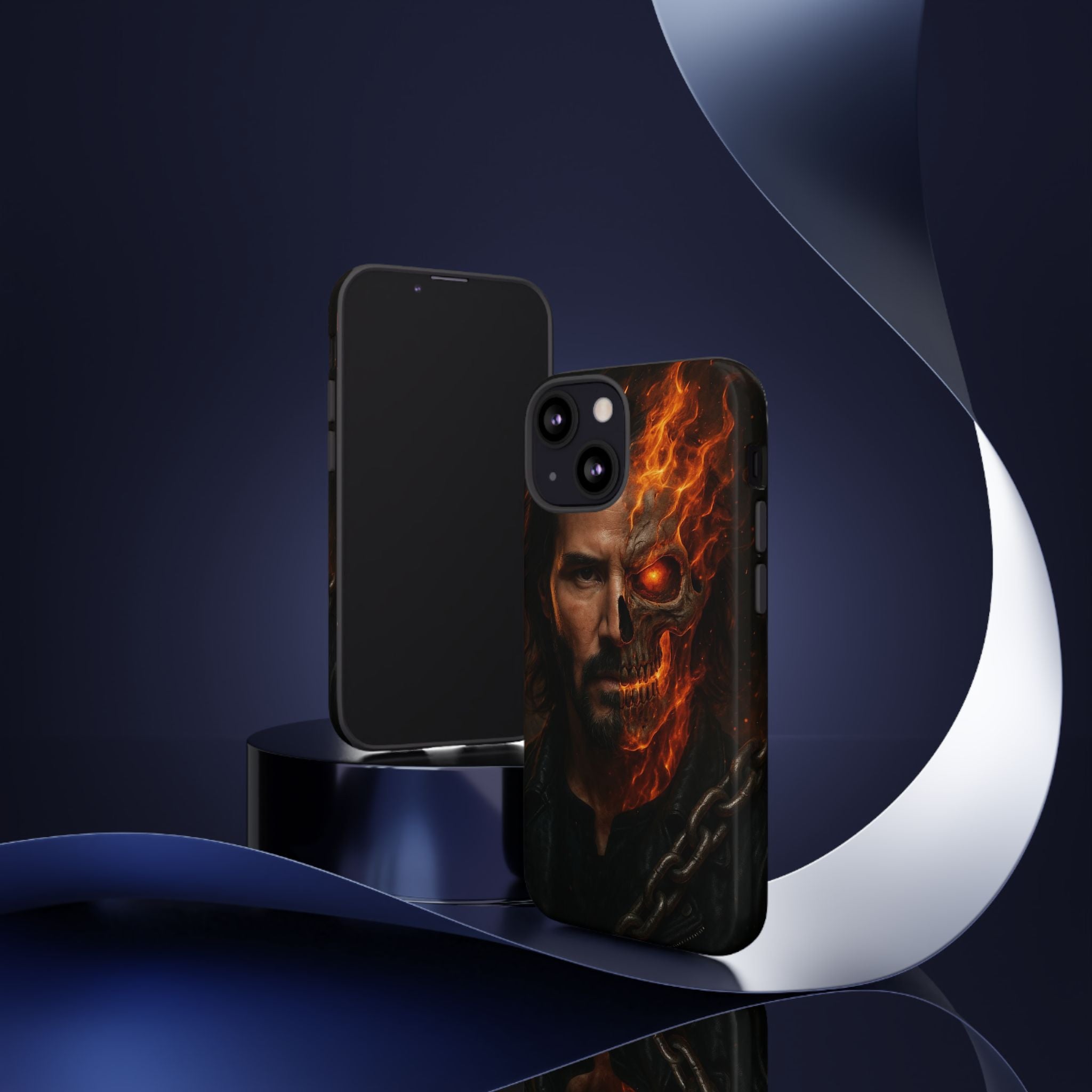Ghost Rider Phone Case – Fiery Skull Design for iPhone, Samsung & Google Pixel | Shockproof, MagSafe & Ultra Grip Protection Printify