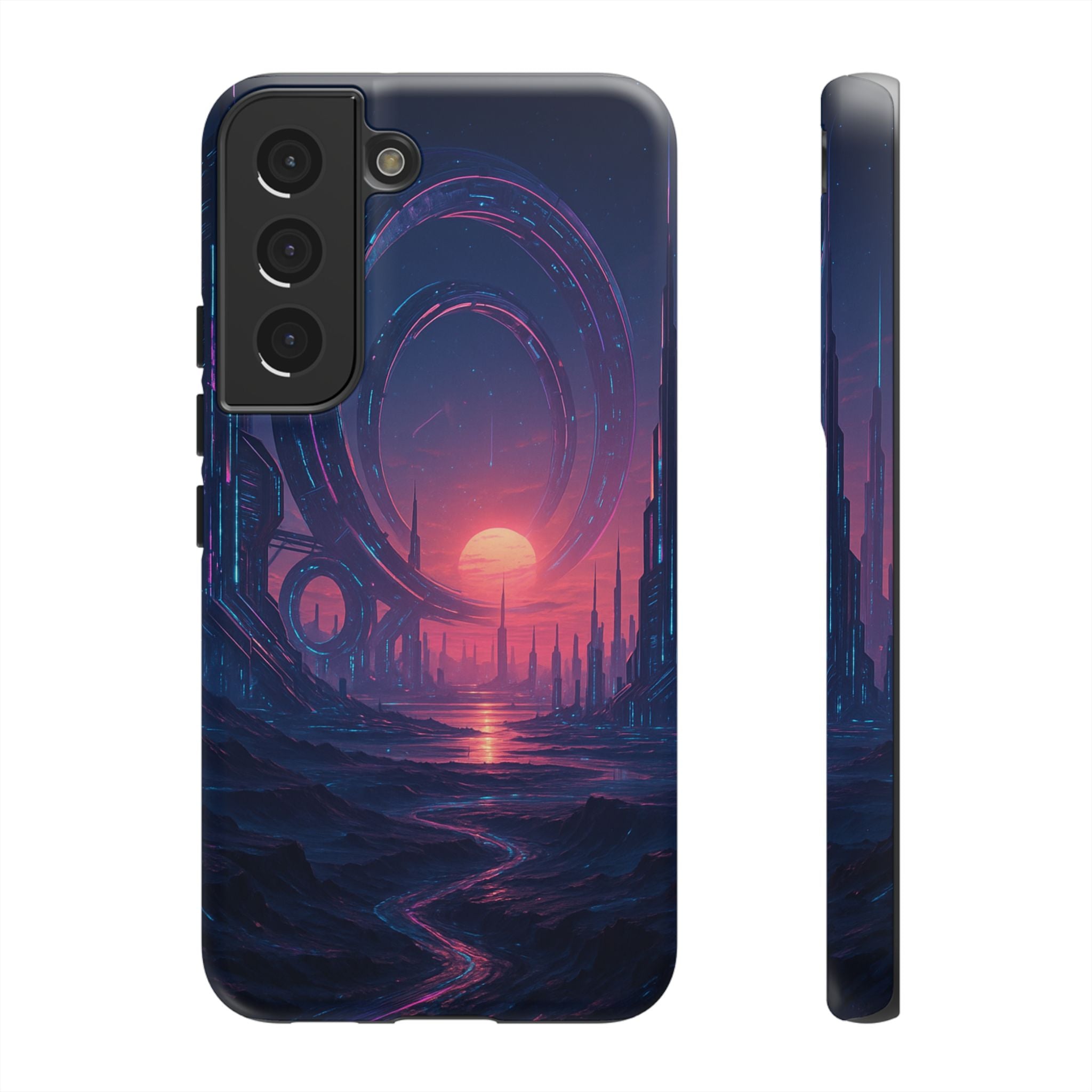 CyberEscape Phone Case – Futuristic Grid Design for iPhone, Samsung & Google Pixel | Shockproof, MagSafe & Ultra-Sleek Protection Printify