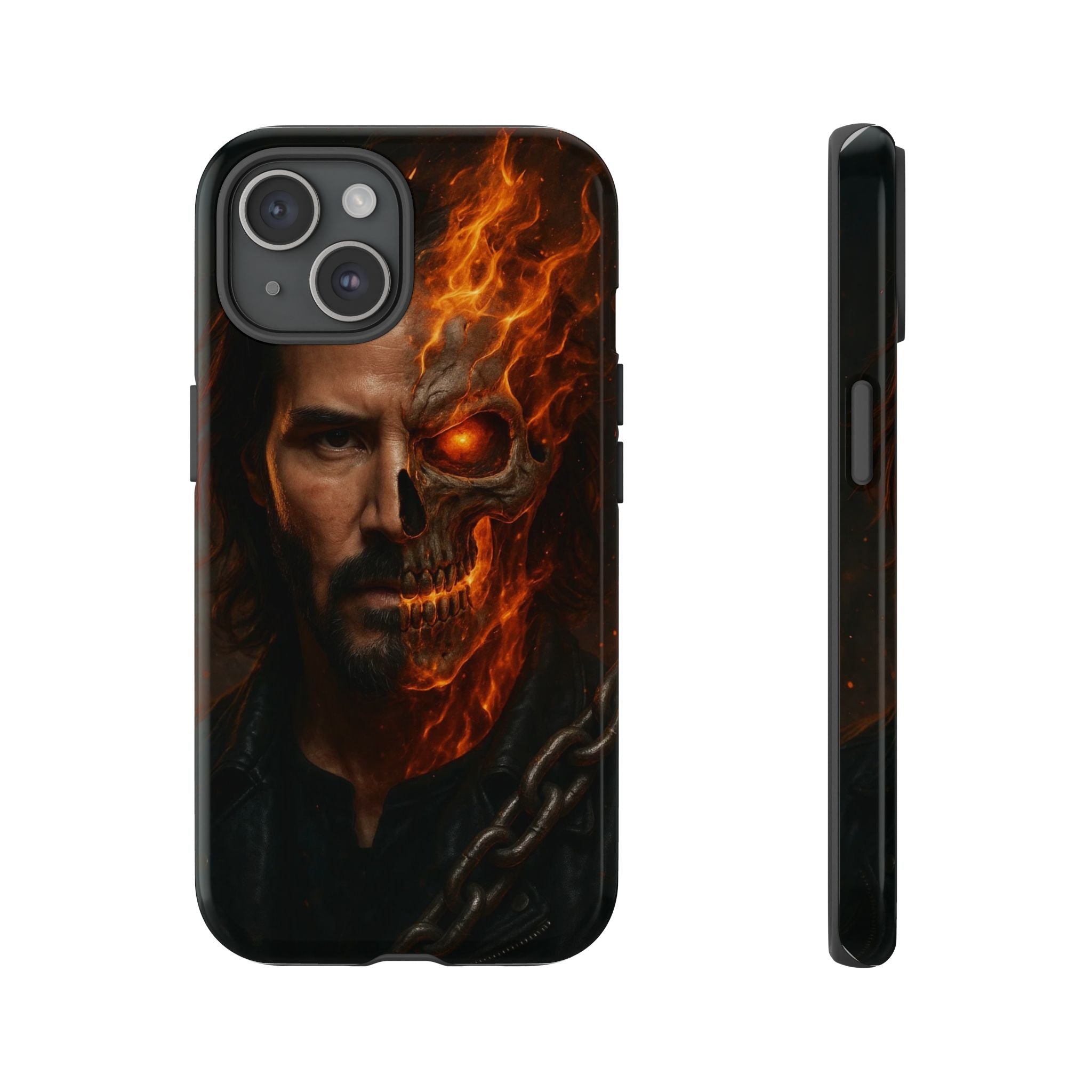 Ghost Rider Phone Case – Fiery Skull Design for iPhone, Samsung & Google Pixel | Shockproof, MagSafe & Ultra Grip Protection Printify