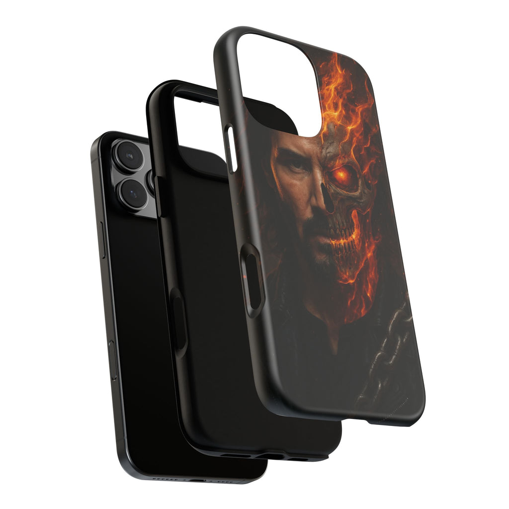 Ghost Rider Phone Case – Fiery Skull Design for iPhone, Samsung & Google Pixel | Shockproof, MagSafe & Ultra Grip Protection Printify
