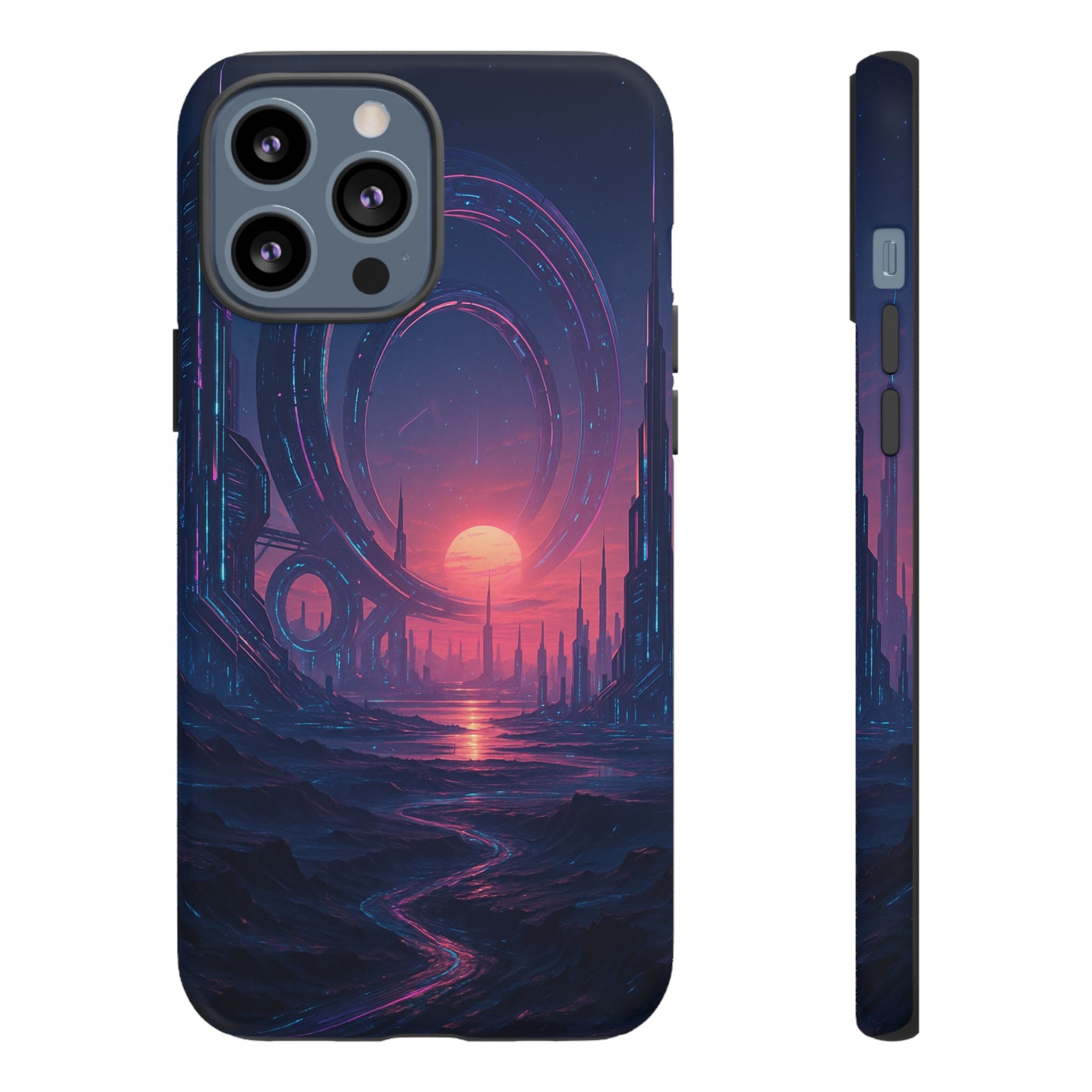 CyberEscape Phone Case – Futuristic Grid Design for iPhone, Samsung & Google Pixel | Shockproof, MagSafe & Ultra-Sleek Protection Printify