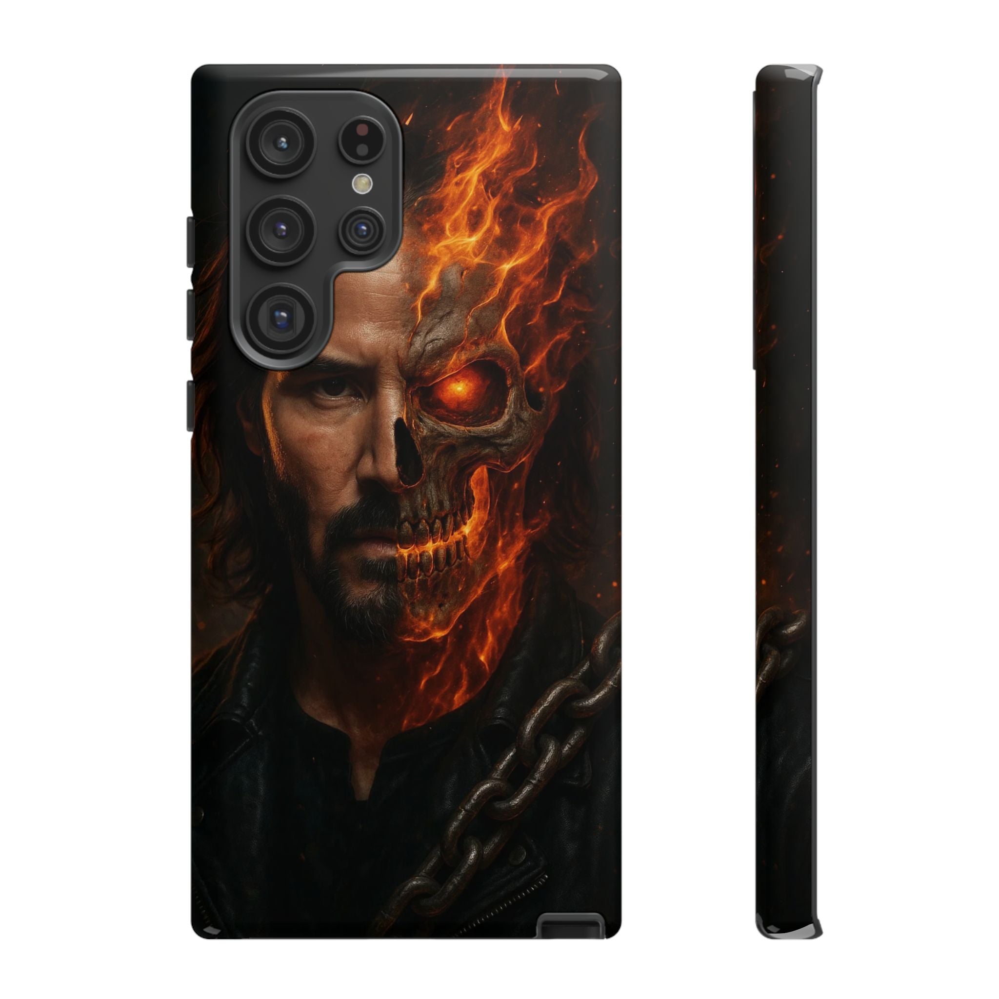 Ghost Rider Phone Case – Fiery Skull Design for iPhone, Samsung & Google Pixel | Shockproof, MagSafe & Ultra Grip Protection Printify