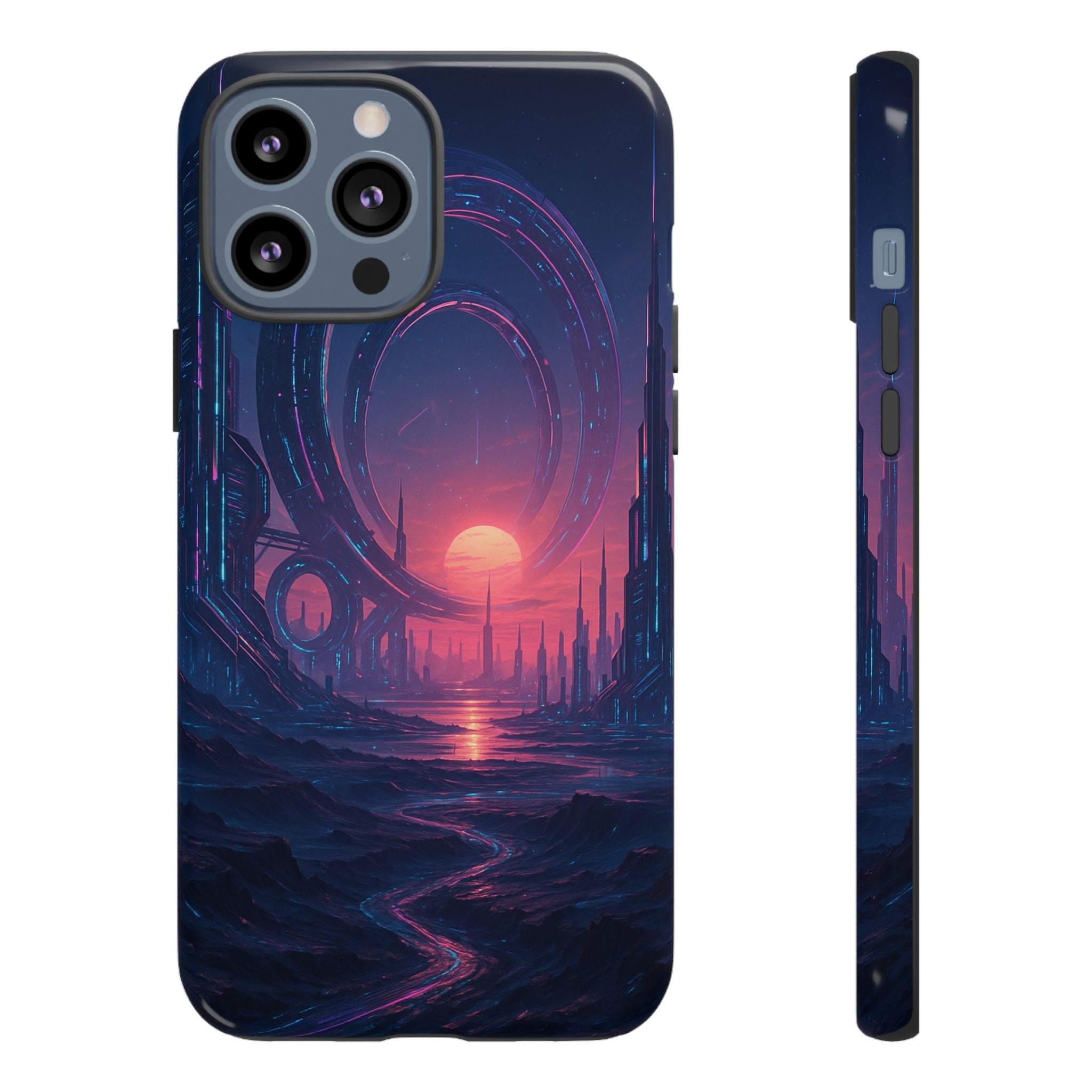 CyberEscape Phone Case – Futuristic Grid Design for iPhone, Samsung & Google Pixel | Shockproof, MagSafe & Ultra-Sleek Protection Printify