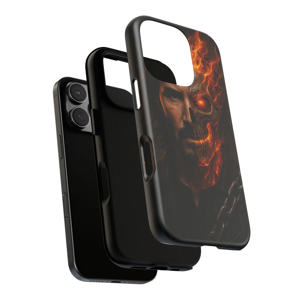 Ghost Rider Phone Case – Fiery Skull Design for iPhone, Samsung & Google Pixel | Shockproof, MagSafe & Ultra Grip Protection Printify