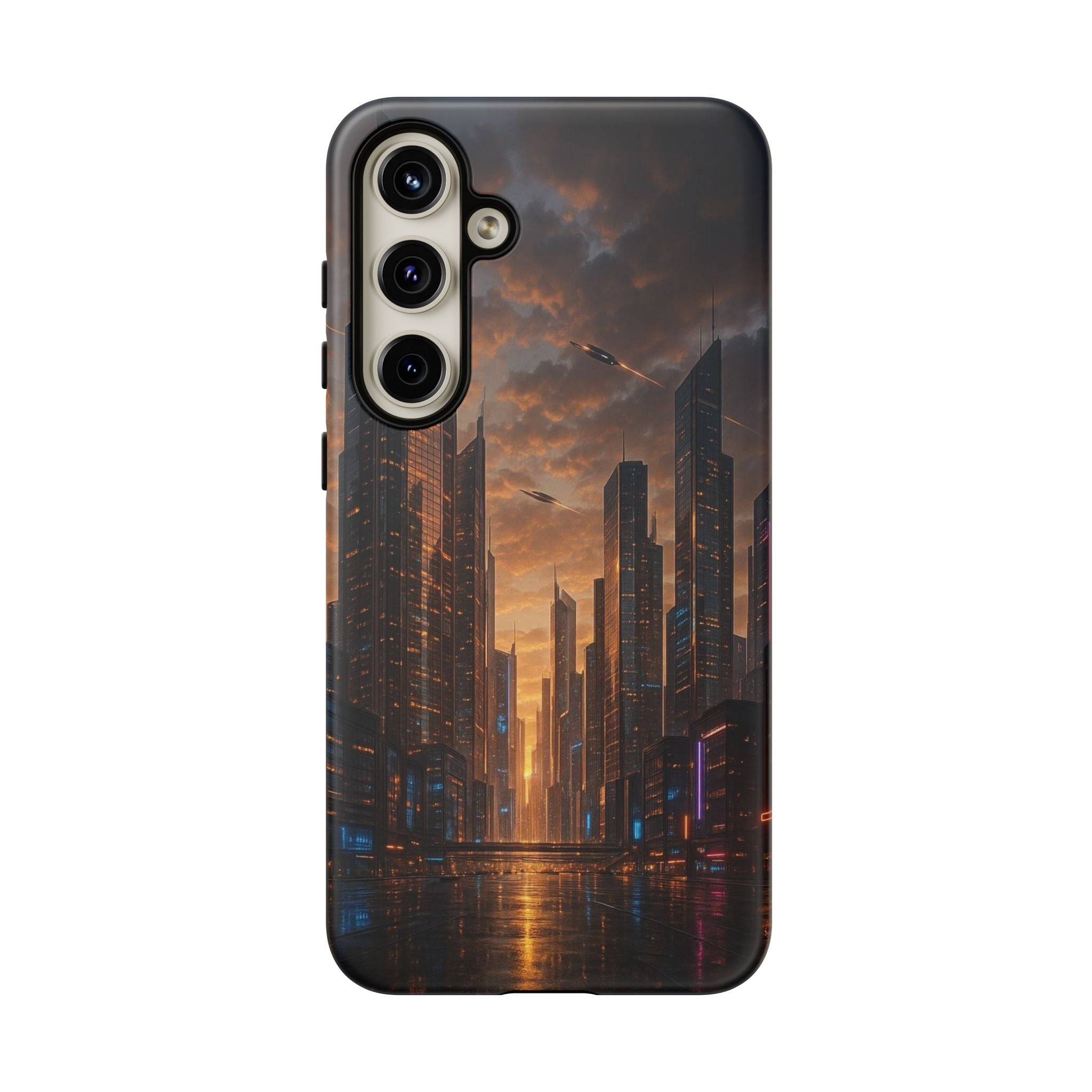Cybercity Phone Case – Futuristic Neon Design for iPhone, Samsung & Google Pixel | Shockproof, MagSafe & Sleek Matte Finish Printify