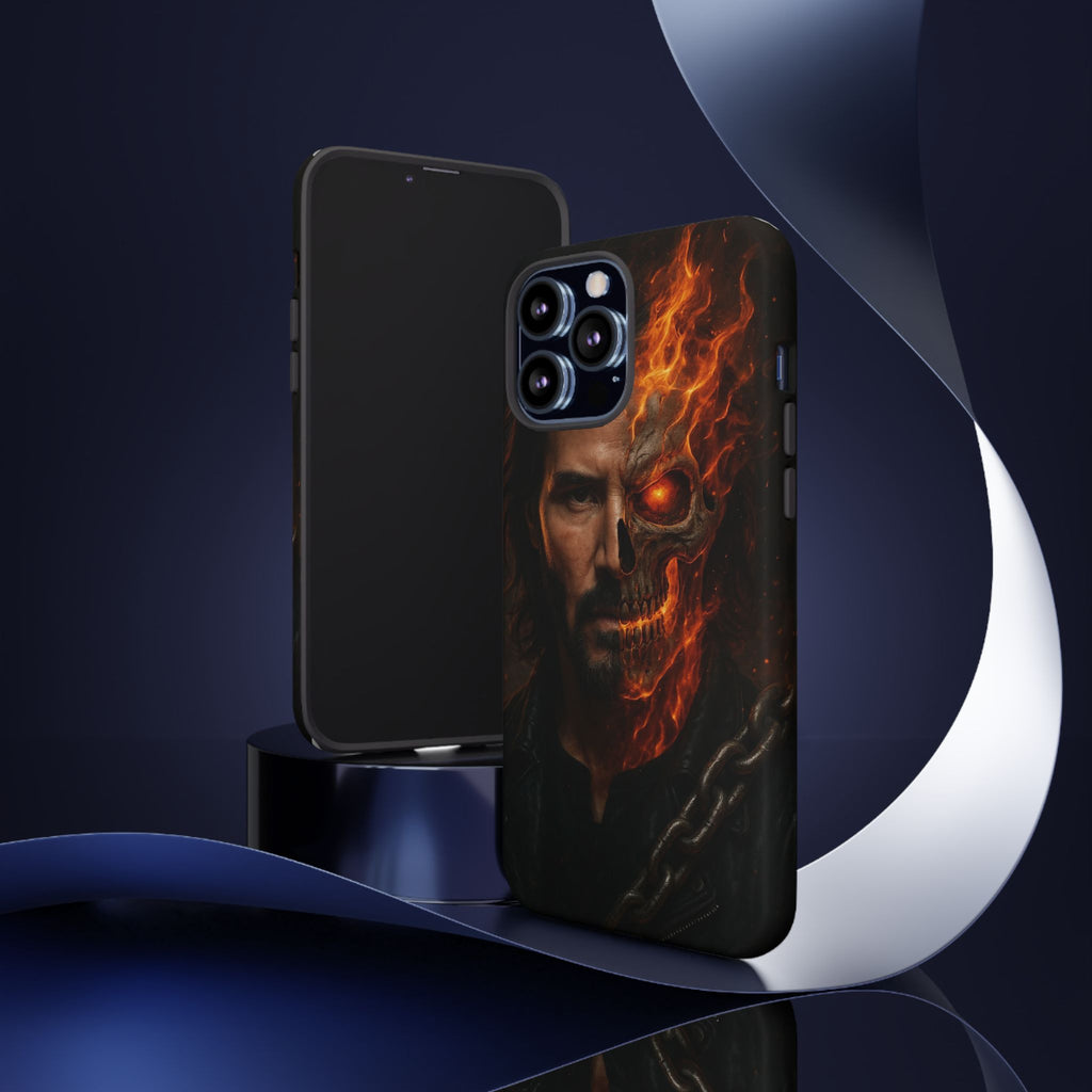 Ghost Rider Phone Case – Fiery Skull Design for iPhone, Samsung & Google Pixel | Shockproof, MagSafe & Ultra Grip Protection Printify