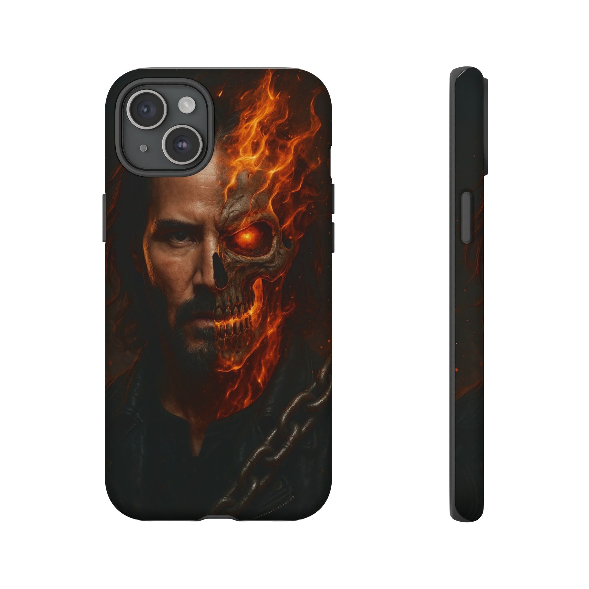 Ghost Rider Phone Case – Fiery Skull Design for iPhone, Samsung & Google Pixel | Shockproof, MagSafe & Ultra Grip Protection Printify