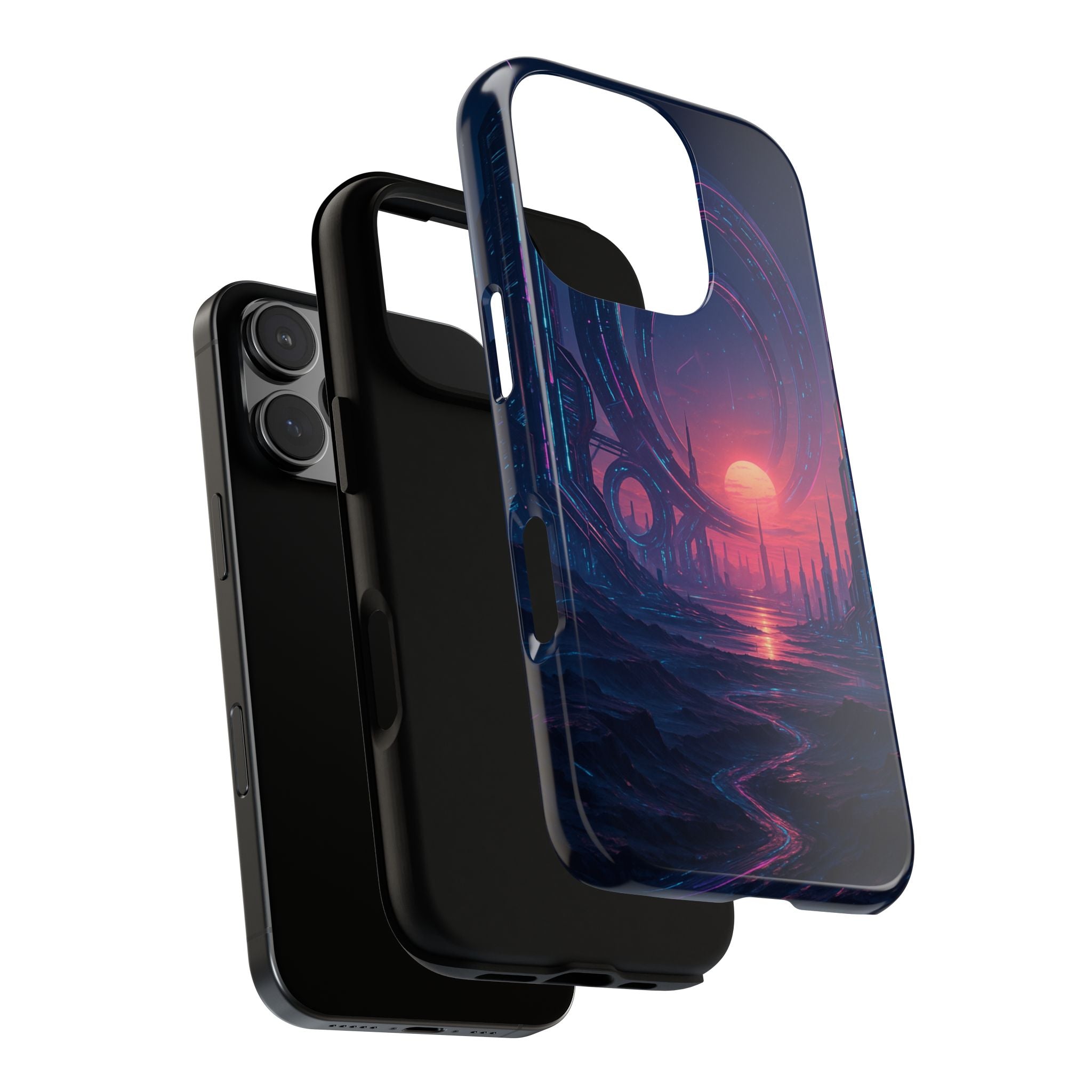 CyberEscape Phone Case – Futuristic Grid Design for iPhone, Samsung & Google Pixel | Shockproof, MagSafe & Ultra-Sleek Protection Printify