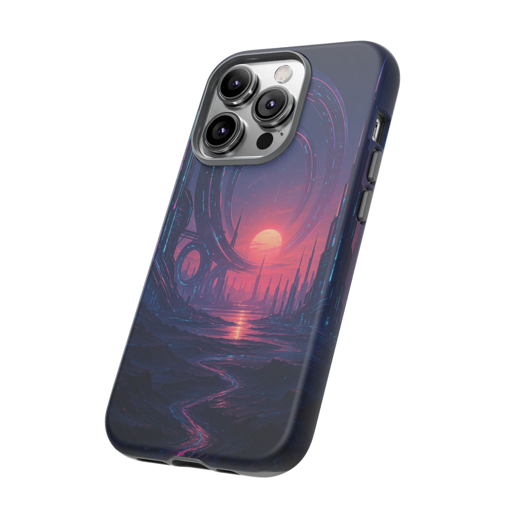 CyberEscape Phone Case – Futuristic Grid Design for iPhone, Samsung & Google Pixel | Shockproof, MagSafe & Ultra-Sleek Protection Printify