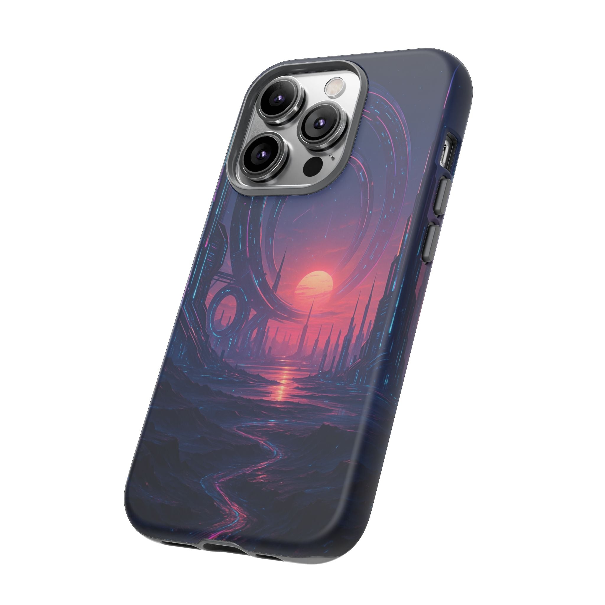 CyberEscape Phone Case – Futuristic Grid Design for iPhone, Samsung & Google Pixel | Shockproof, MagSafe & Ultra-Sleek Protection Printify