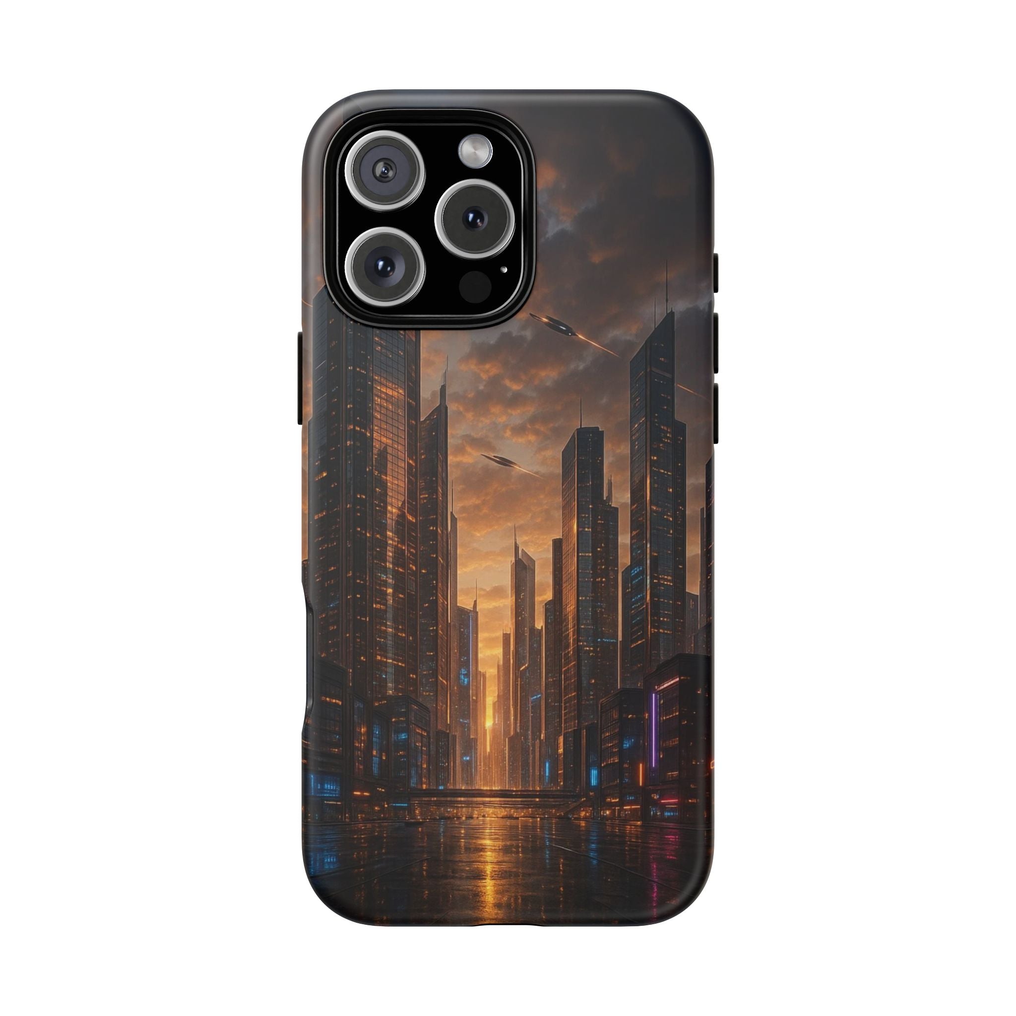 Cybercity Phone Case – Futuristic Neon Design for iPhone, Samsung & Google Pixel | Shockproof, MagSafe & Sleek Matte Finish Printify