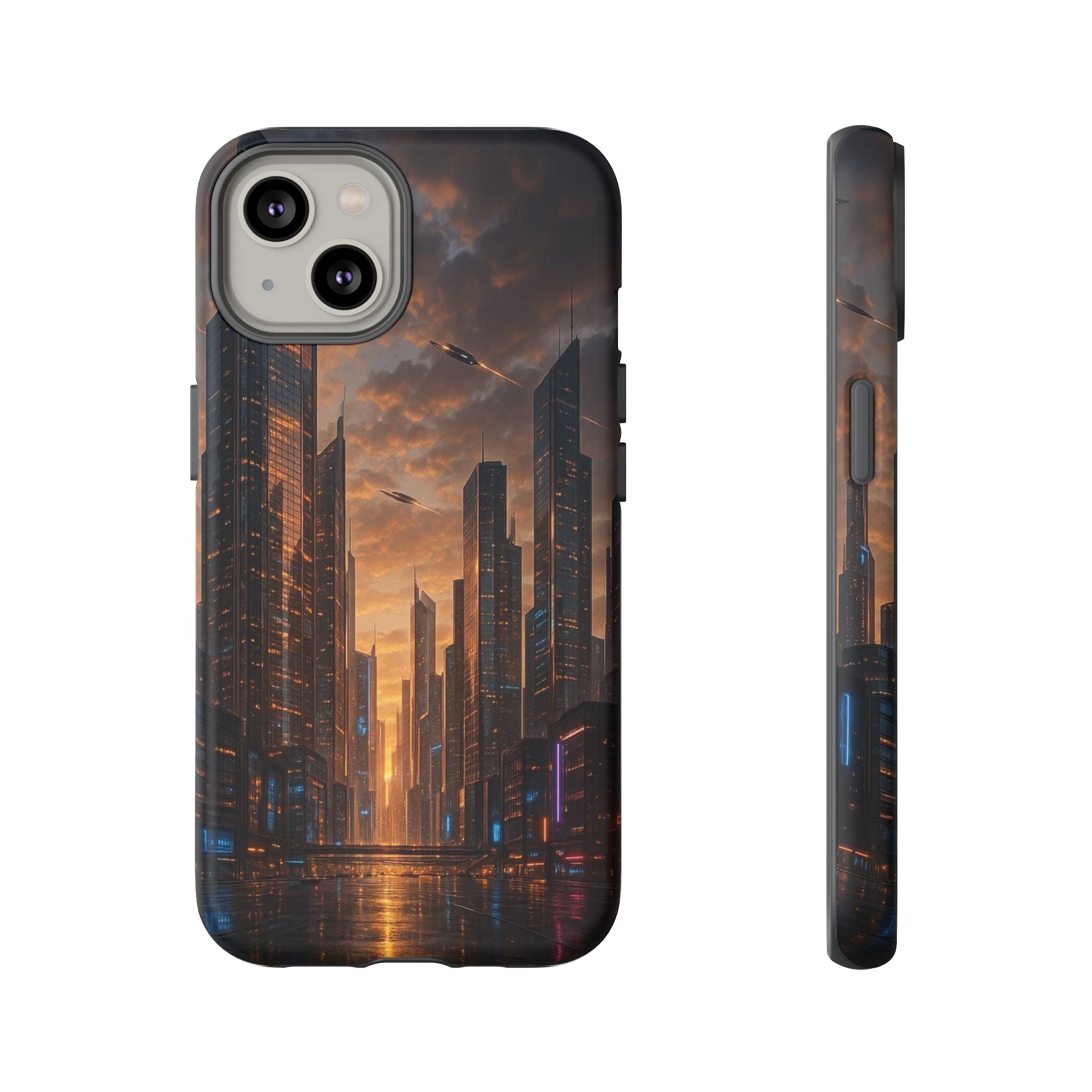Cybercity Phone Case – Futuristic Neon Design for iPhone, Samsung & Google Pixel | Shockproof, MagSafe & Sleek Matte Finish Printify