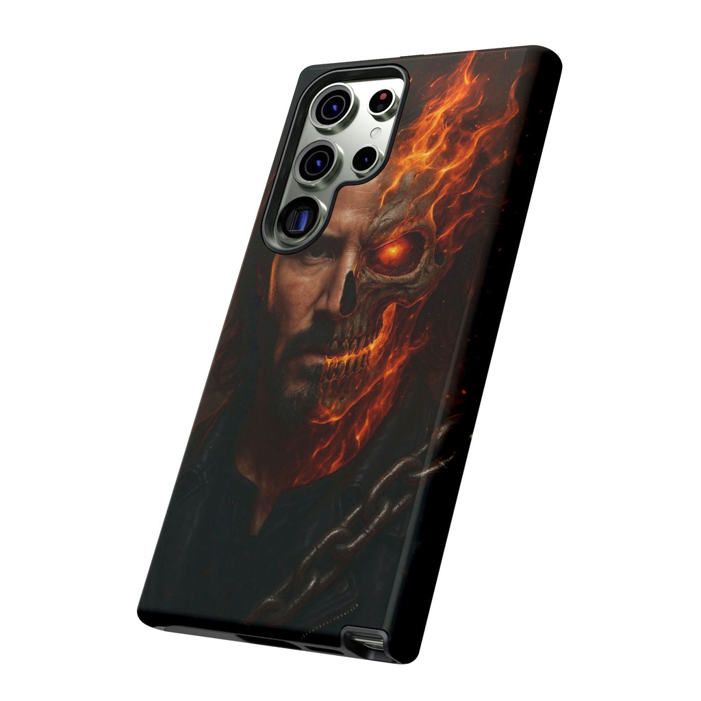 Ghost Rider Phone Case – Fiery Skull Design for iPhone, Samsung & Google Pixel | Shockproof, MagSafe & Ultra Grip Protection Printify